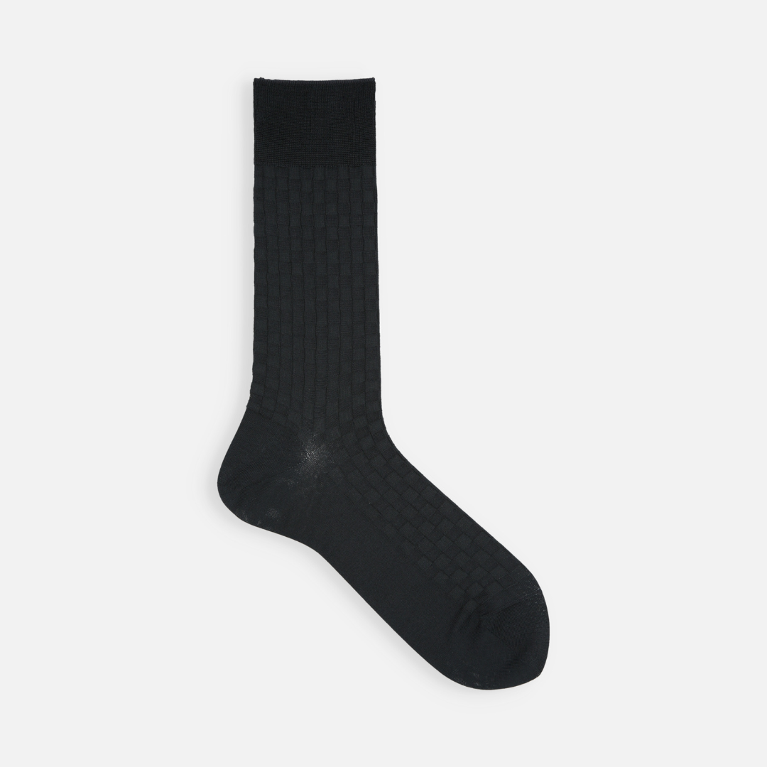Damier Pattern Socks | Black - by Tabio