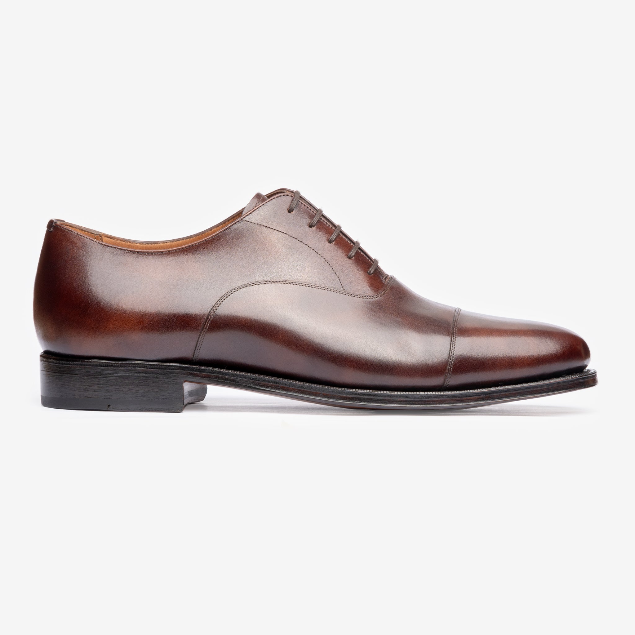 Straight Tip Oxford | Brown Museum Calf - Chip Last