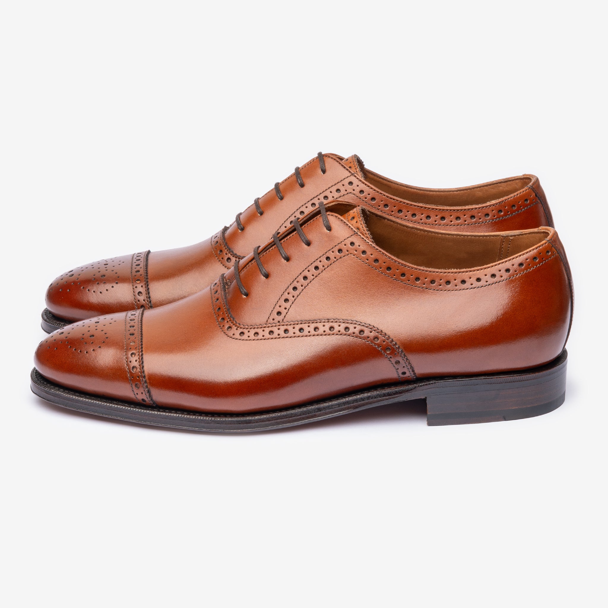 Semi Brogue Oxford | Tan - Zip Last