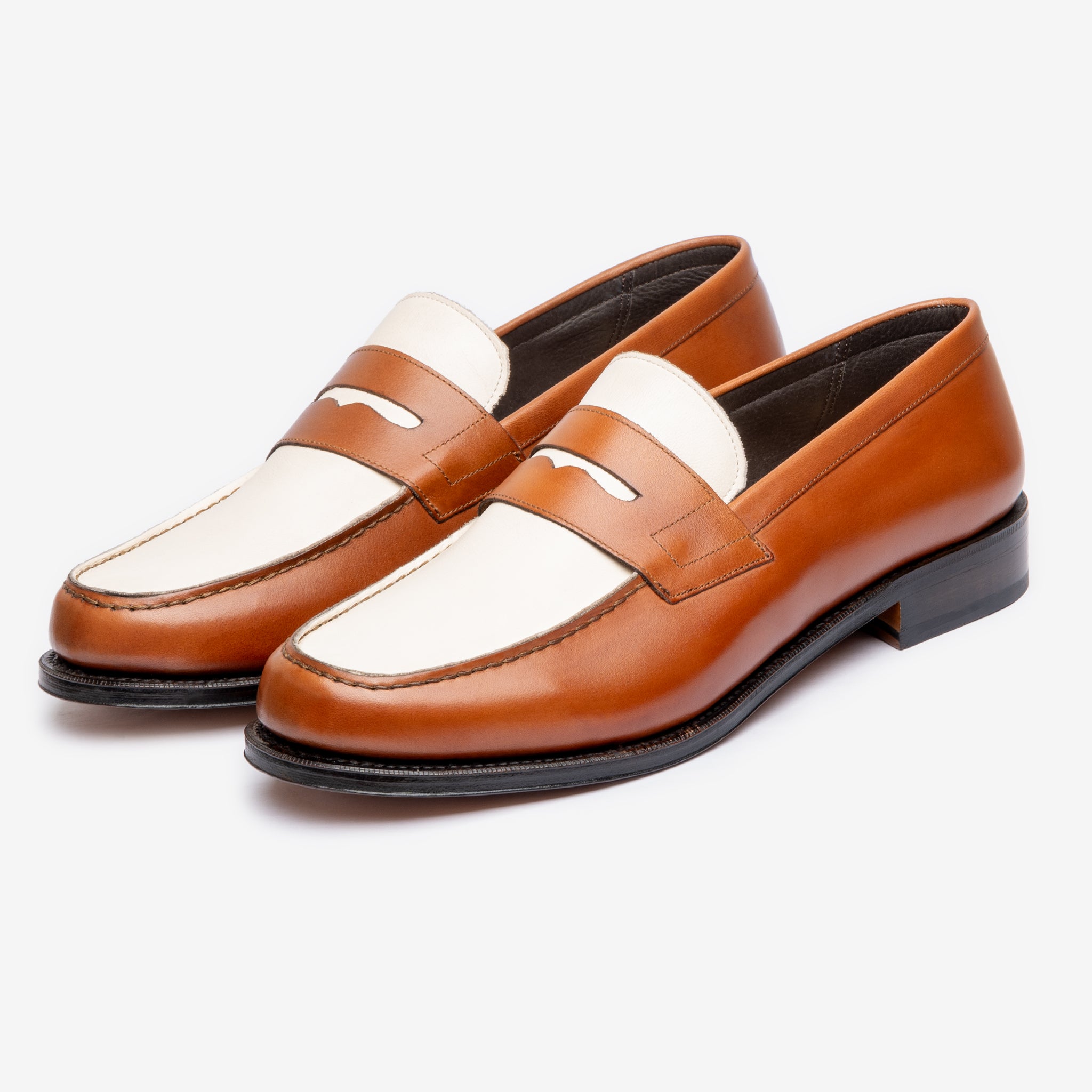 Spectator Loafer | Tan & Blanc Milled - Armin Last