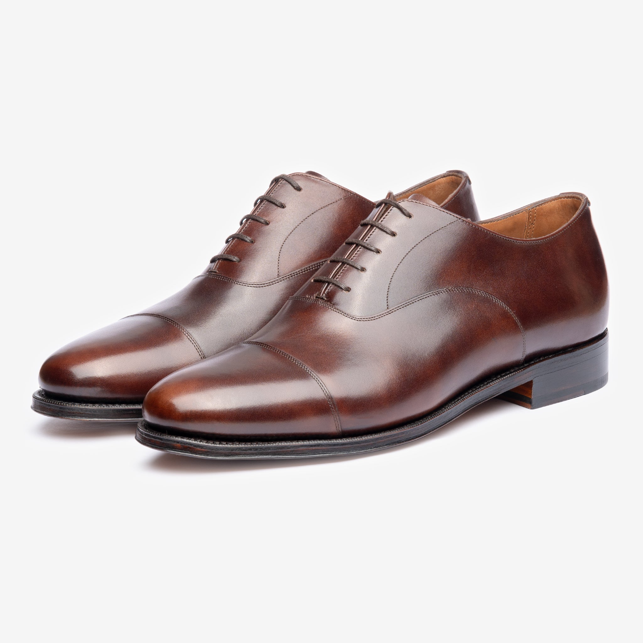 Straight Tip Oxford | Brown Museum Calf - Chip Last