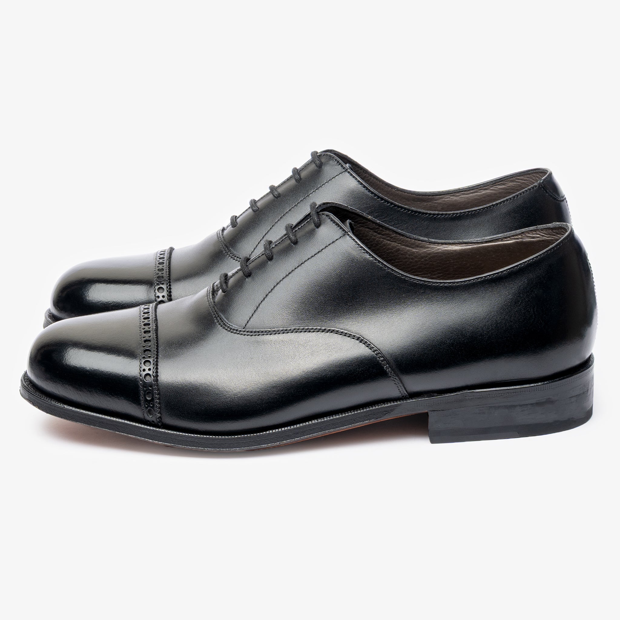 Punch Cap Oxford | Black - Mod Last - Blake Line