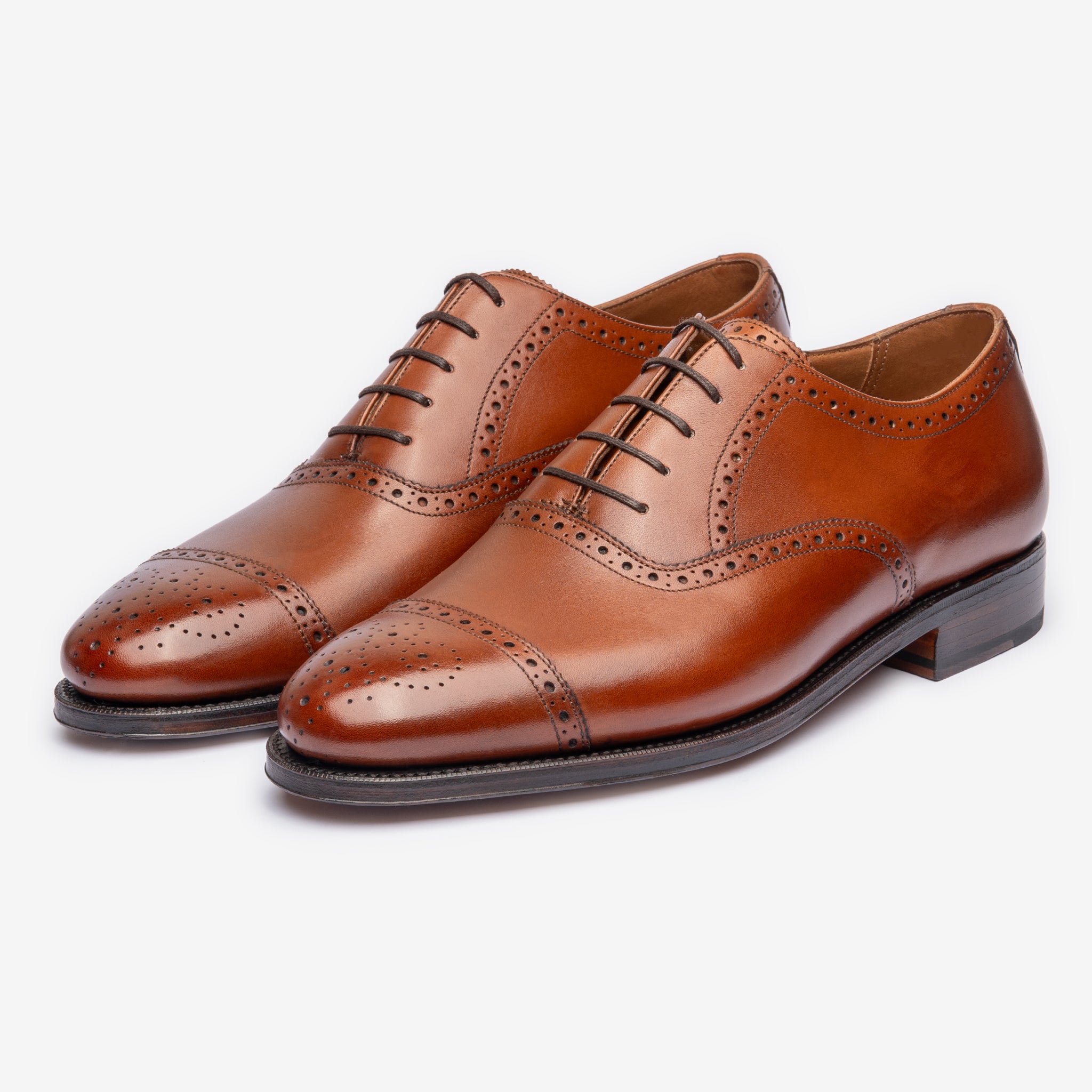 Semi Brogue Oxford | Tan - Zip Last