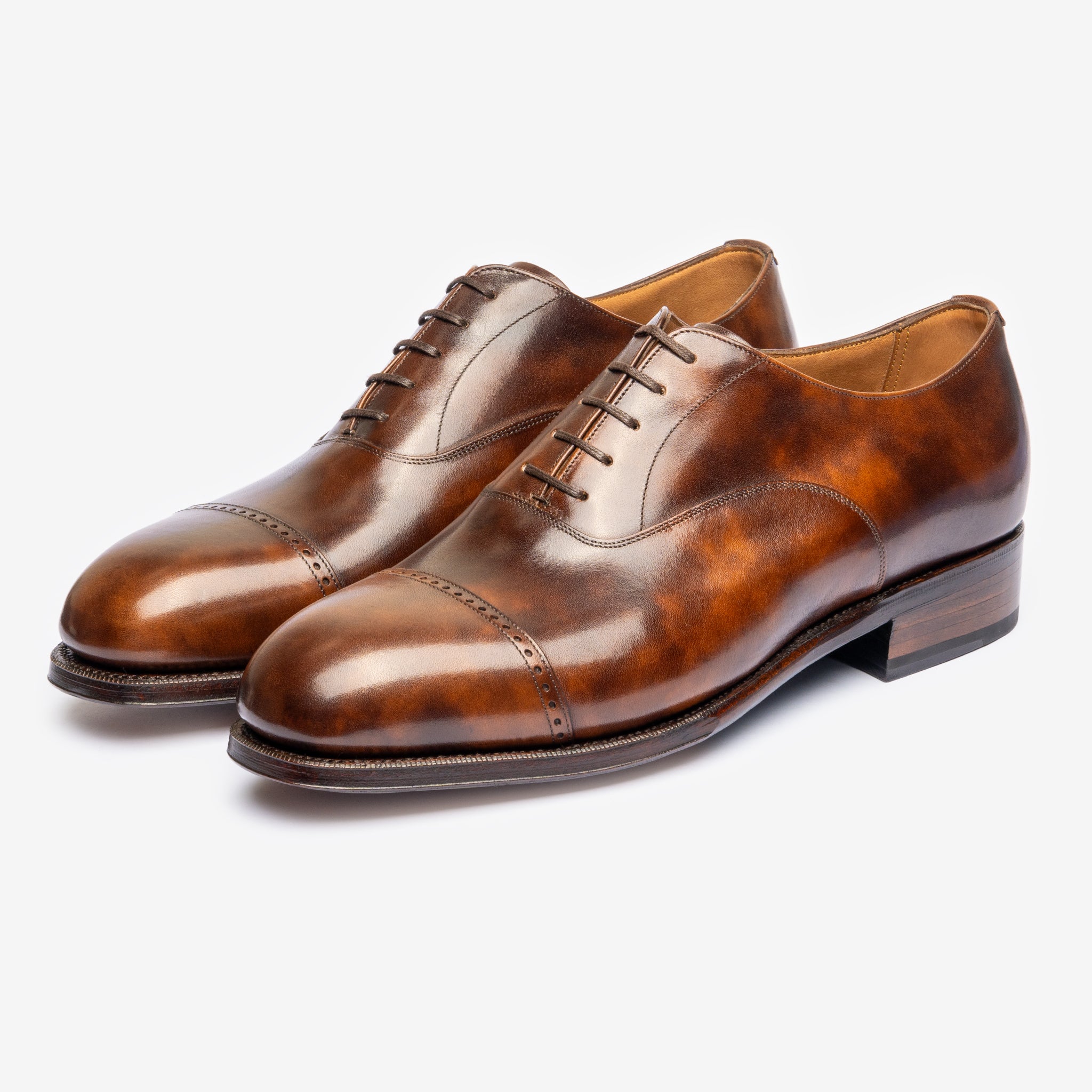 Punch Cap Oxford | Brown Museum Calf - Char Last