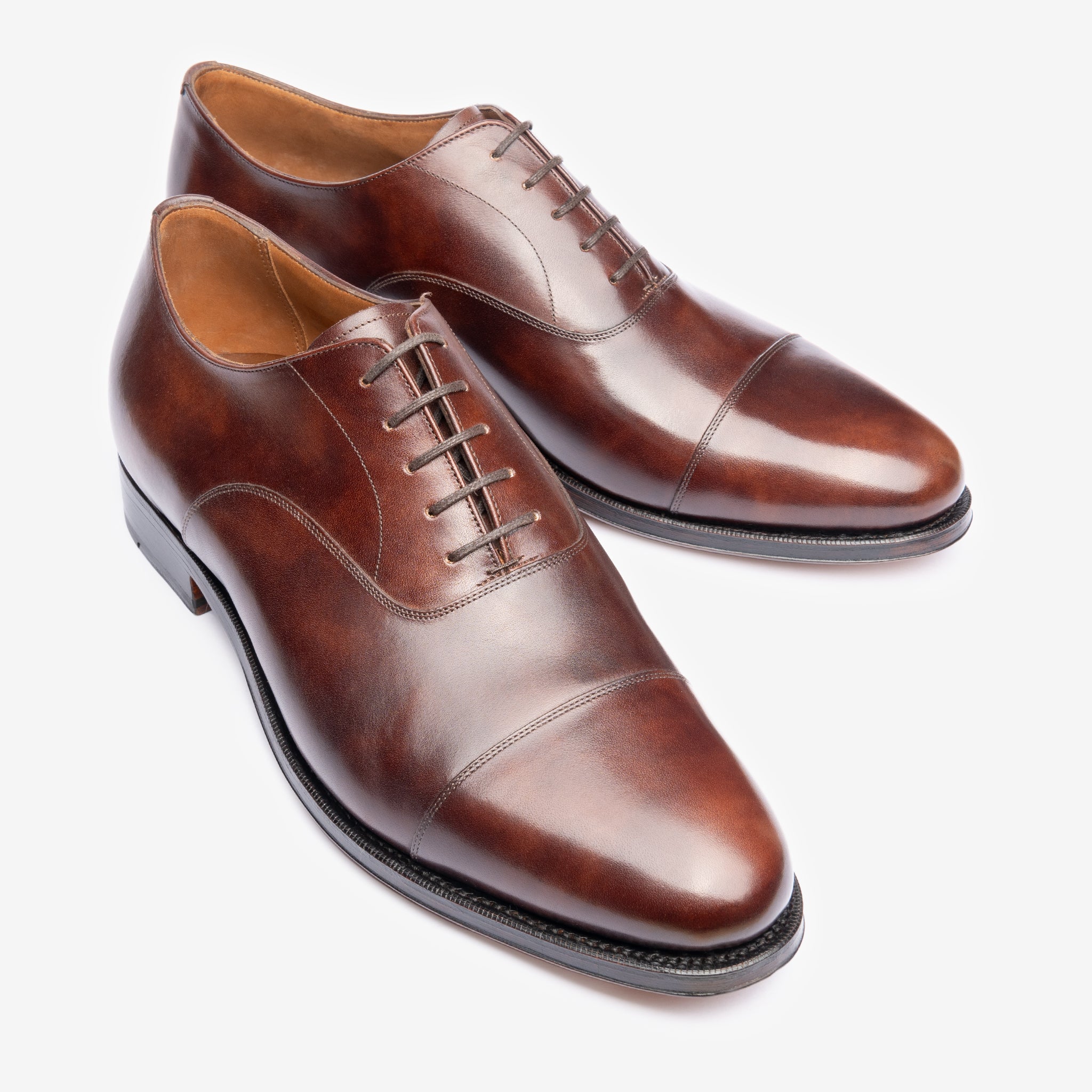 Straight Tip Oxford | Brown Museum Calf - Chip Last