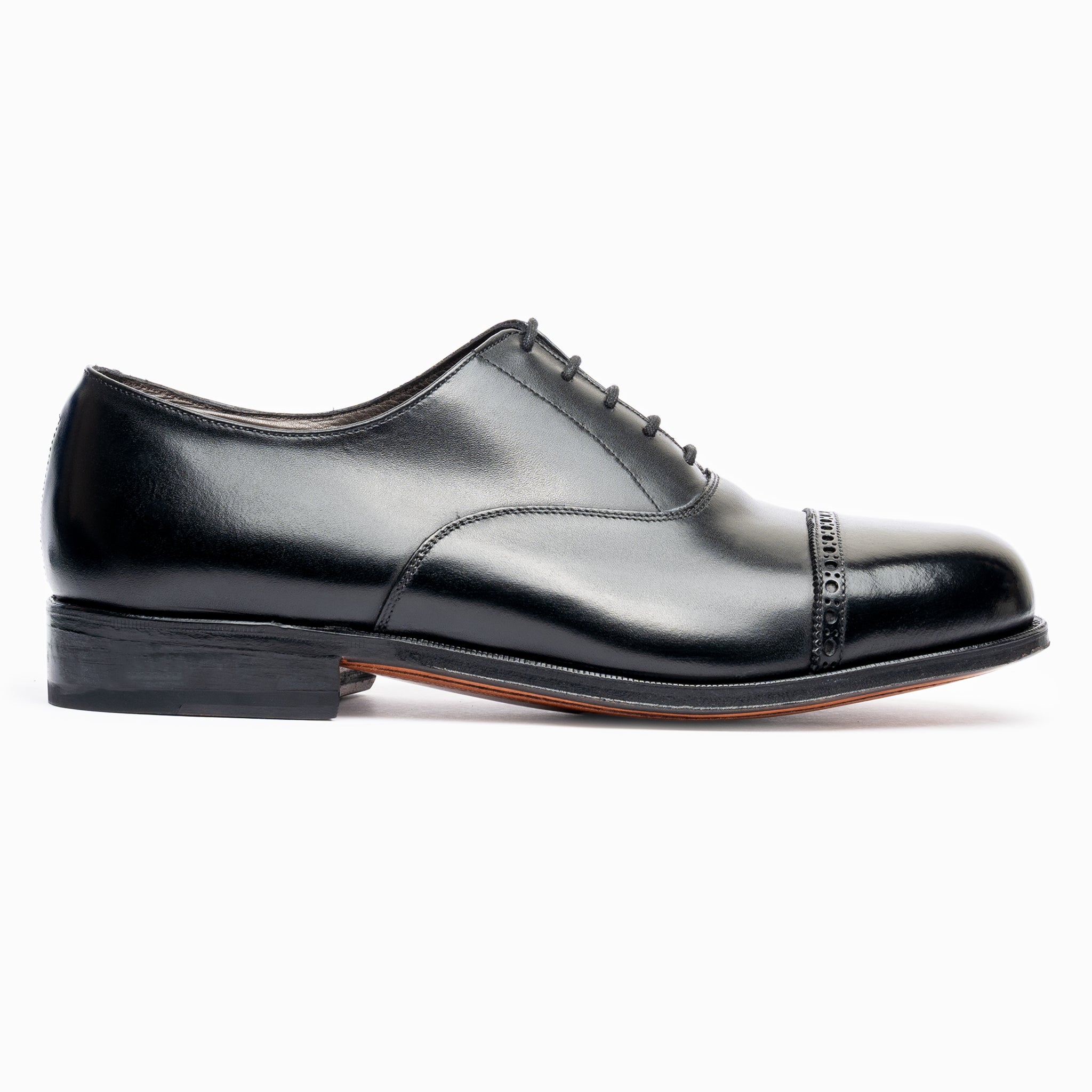 Punch Cap Oxford | Black - Mod Last - Blake Line