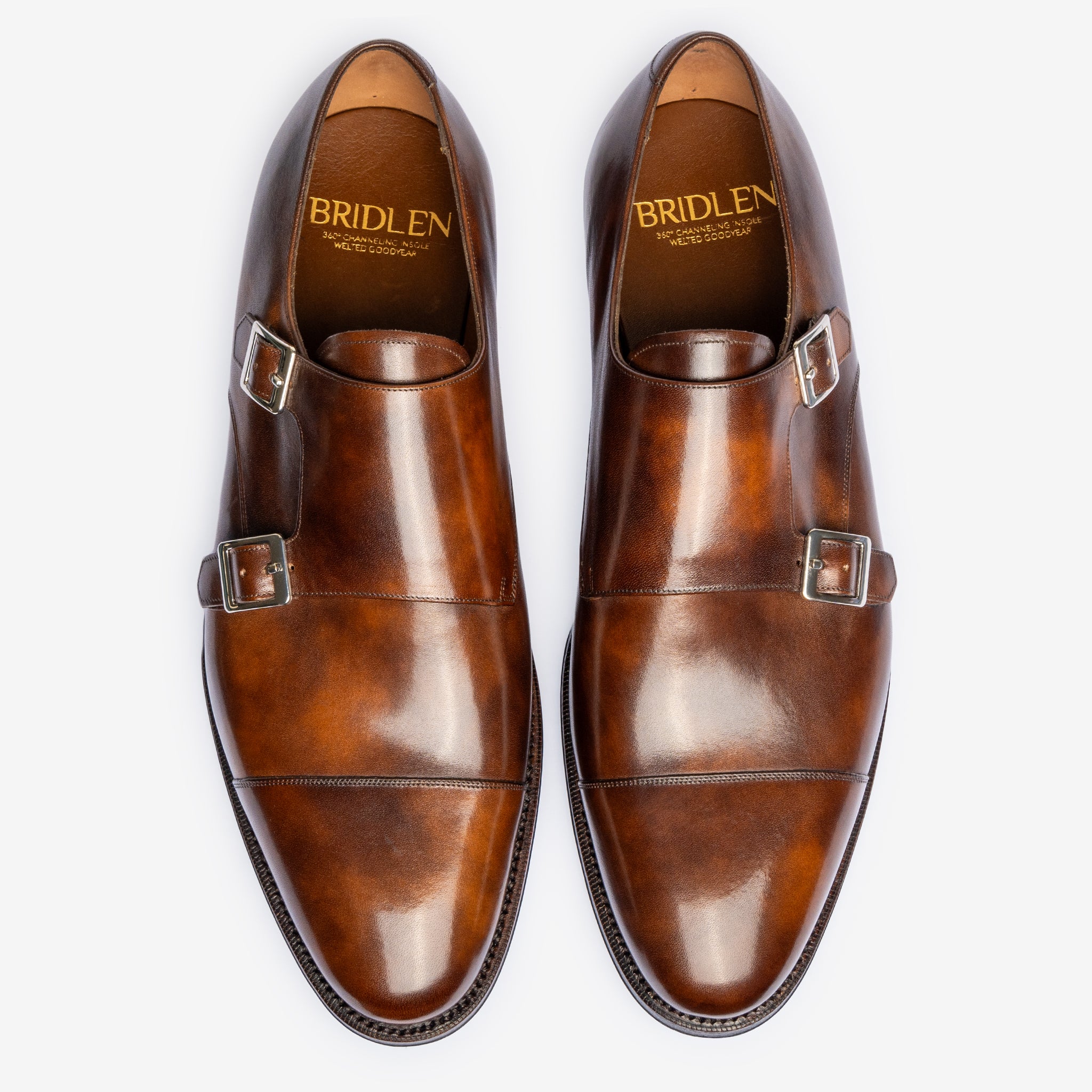 Double Monk | Brown Museum Calf - Zip Last