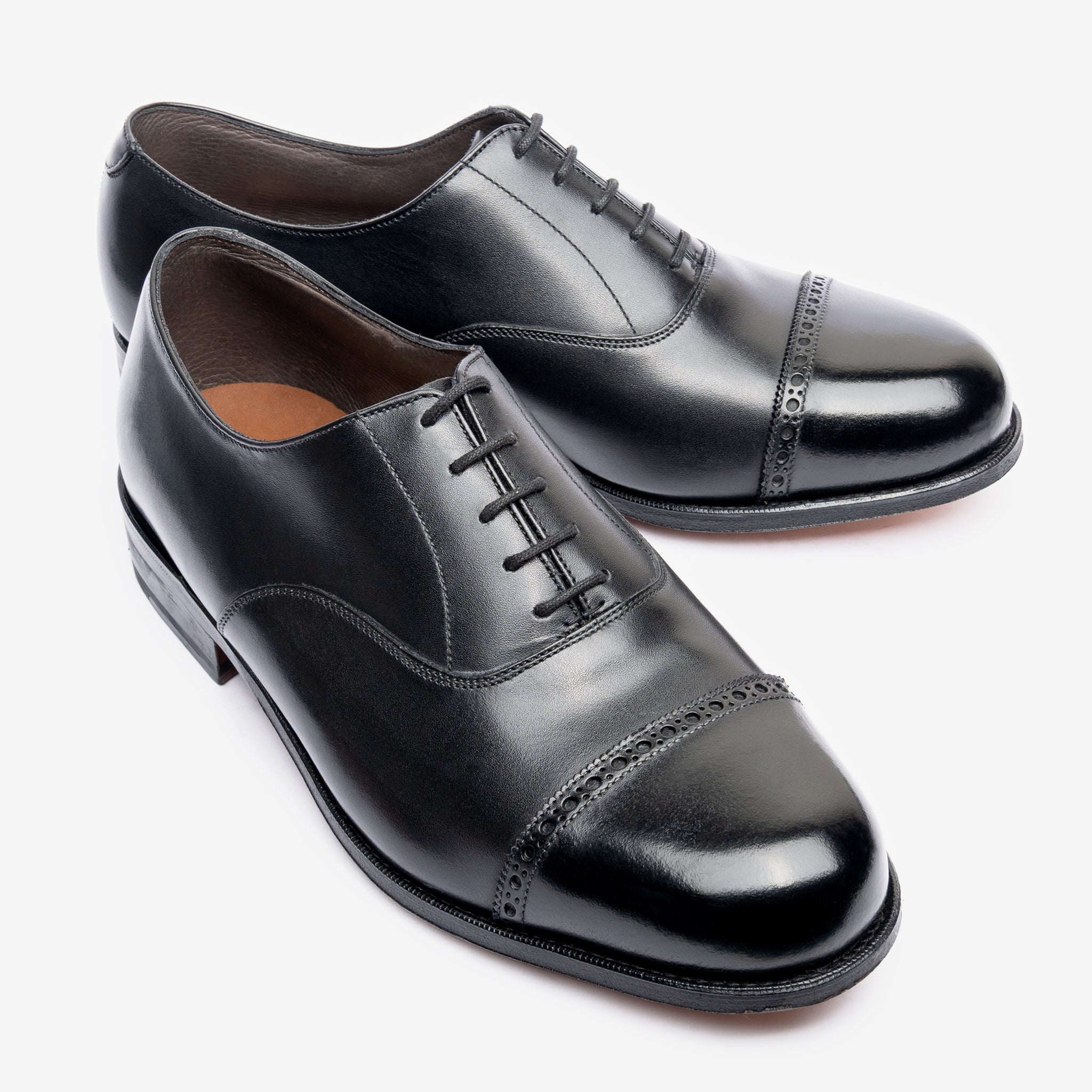 Punch Cap Oxford | Black - Mod Last - Blake Line
