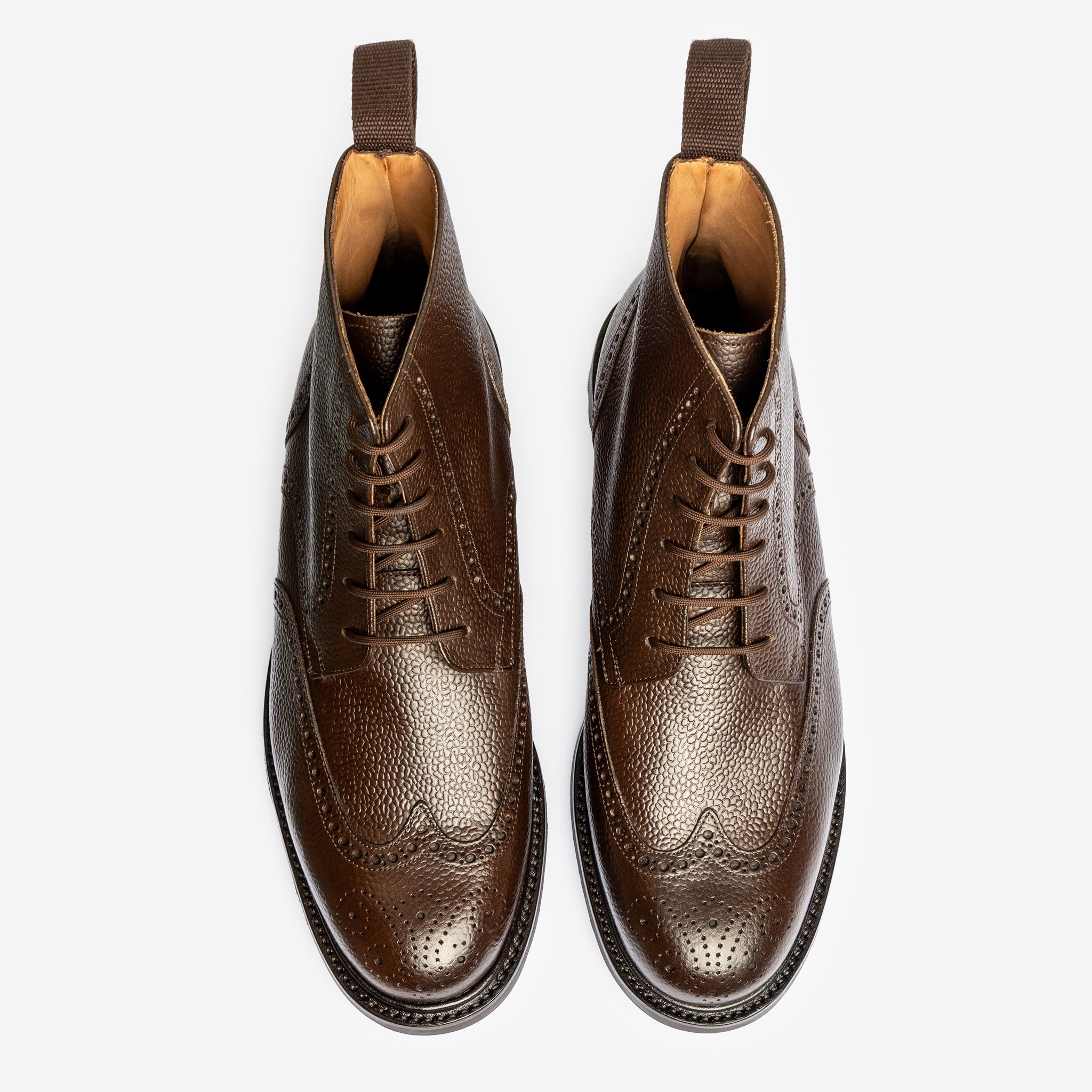 Wingtip Boot | Brown Pebble Grain - Saga Last