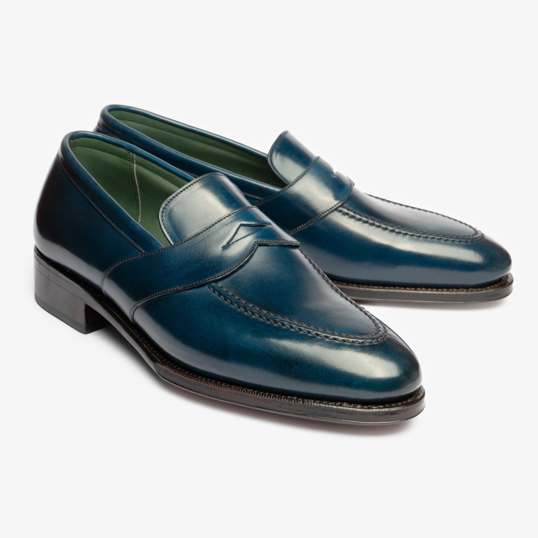 Full Strap Penny Loafer | Blue Shell Cordovan - Zilo Last