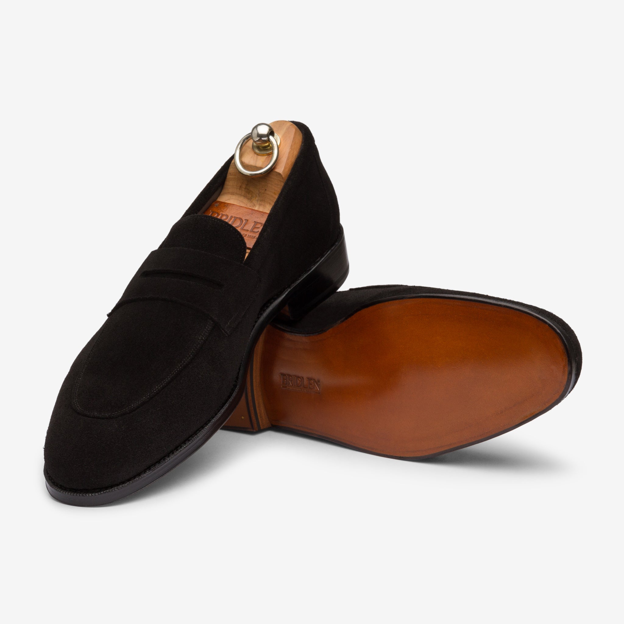 Folded Penny Loafer | Black Suede - Rufer Last