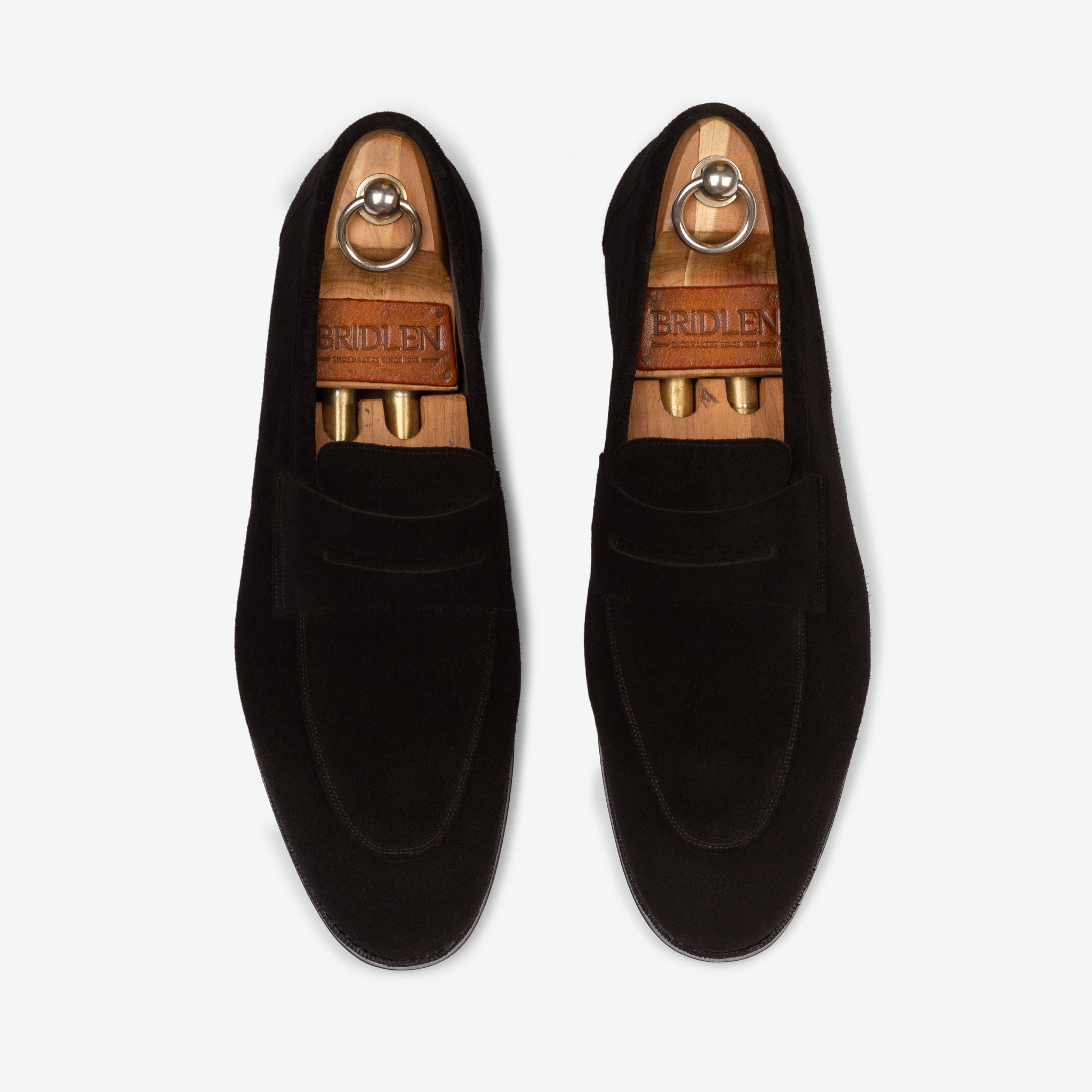 Folded Penny Loafer | Black Suede - Rufer Last