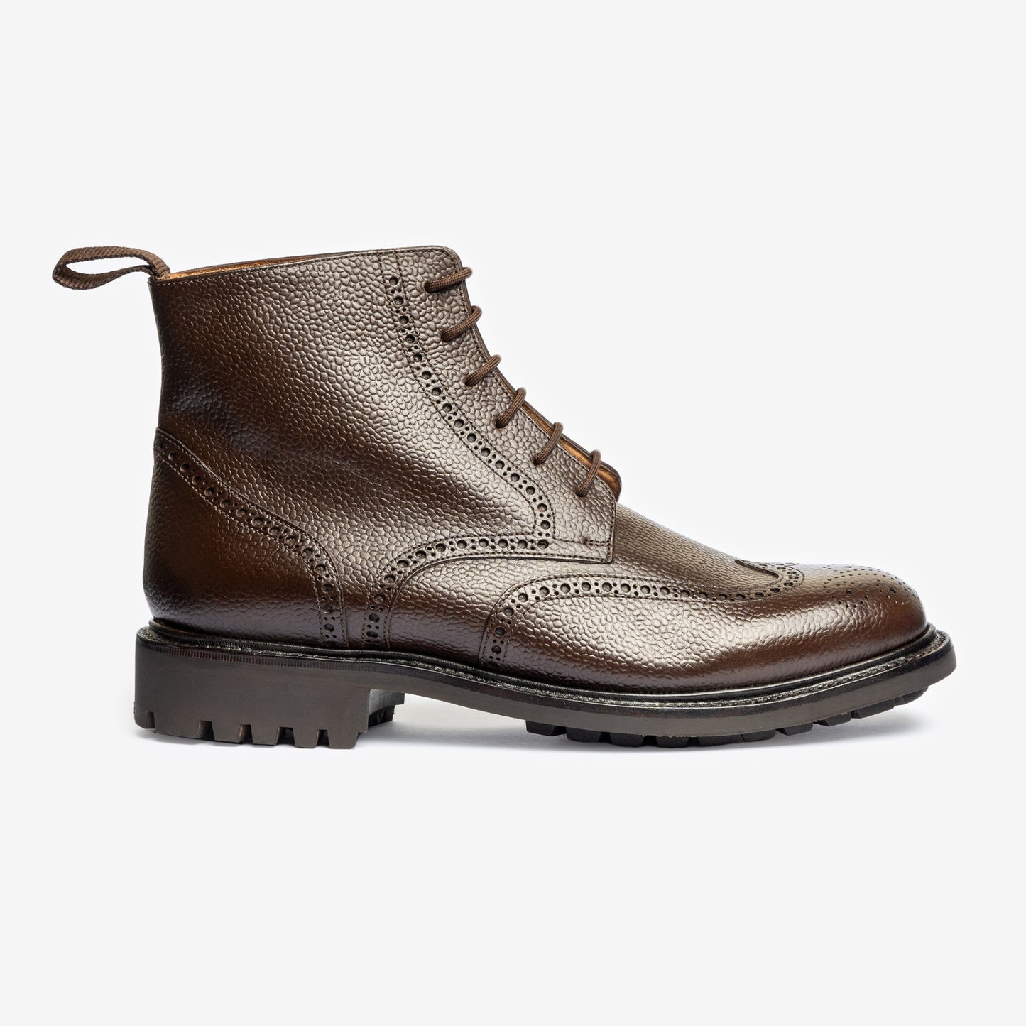 Wingtip Boot - Brown Pebble Grain - Saga Last