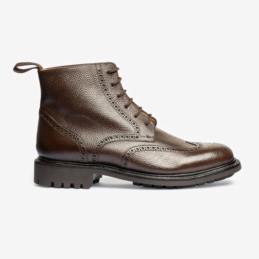 Wingtip Boot - Brown Pebble Grain - Saga Last