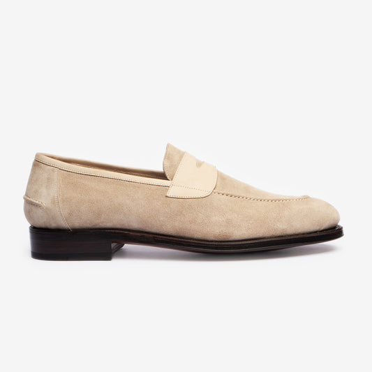Unlined Penny Loafer II - Stone - Rufer Last - Janus Calf