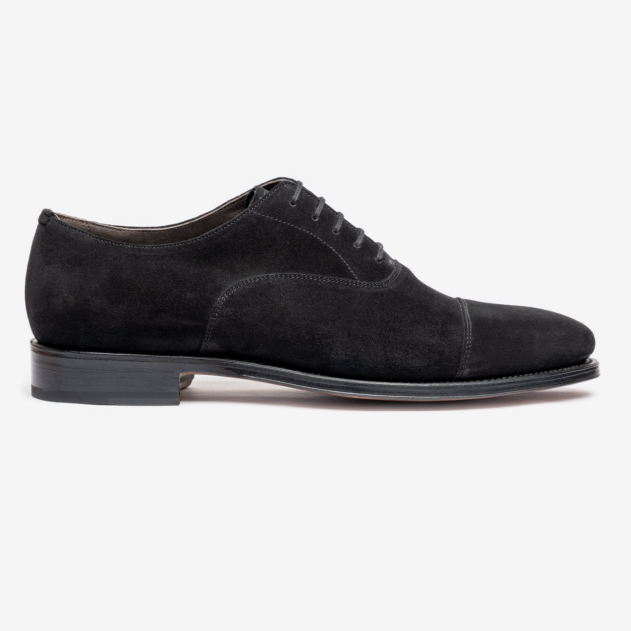 Straight Tip Oxford |  Black Suede - Zip Last