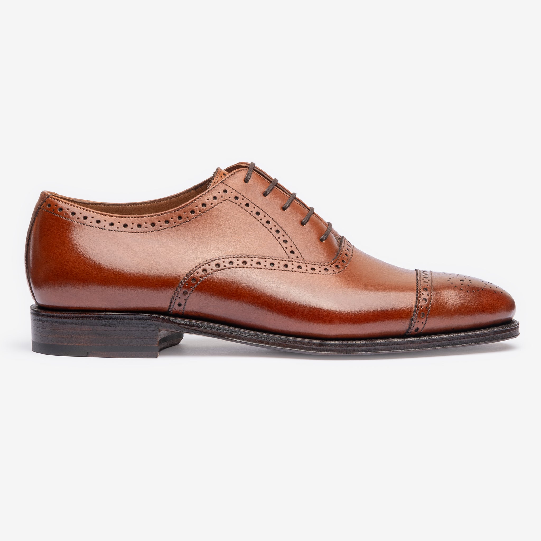 Semi Brogue Oxford |  Tan - Zip Last