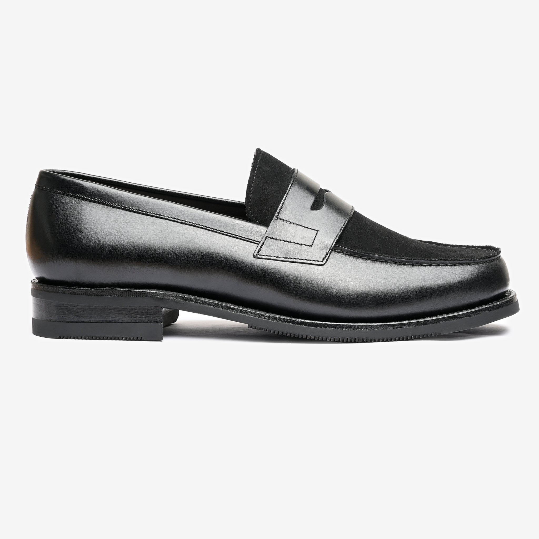 Spectator Loafer |  Black Nappa & Black Suede - Armin Last