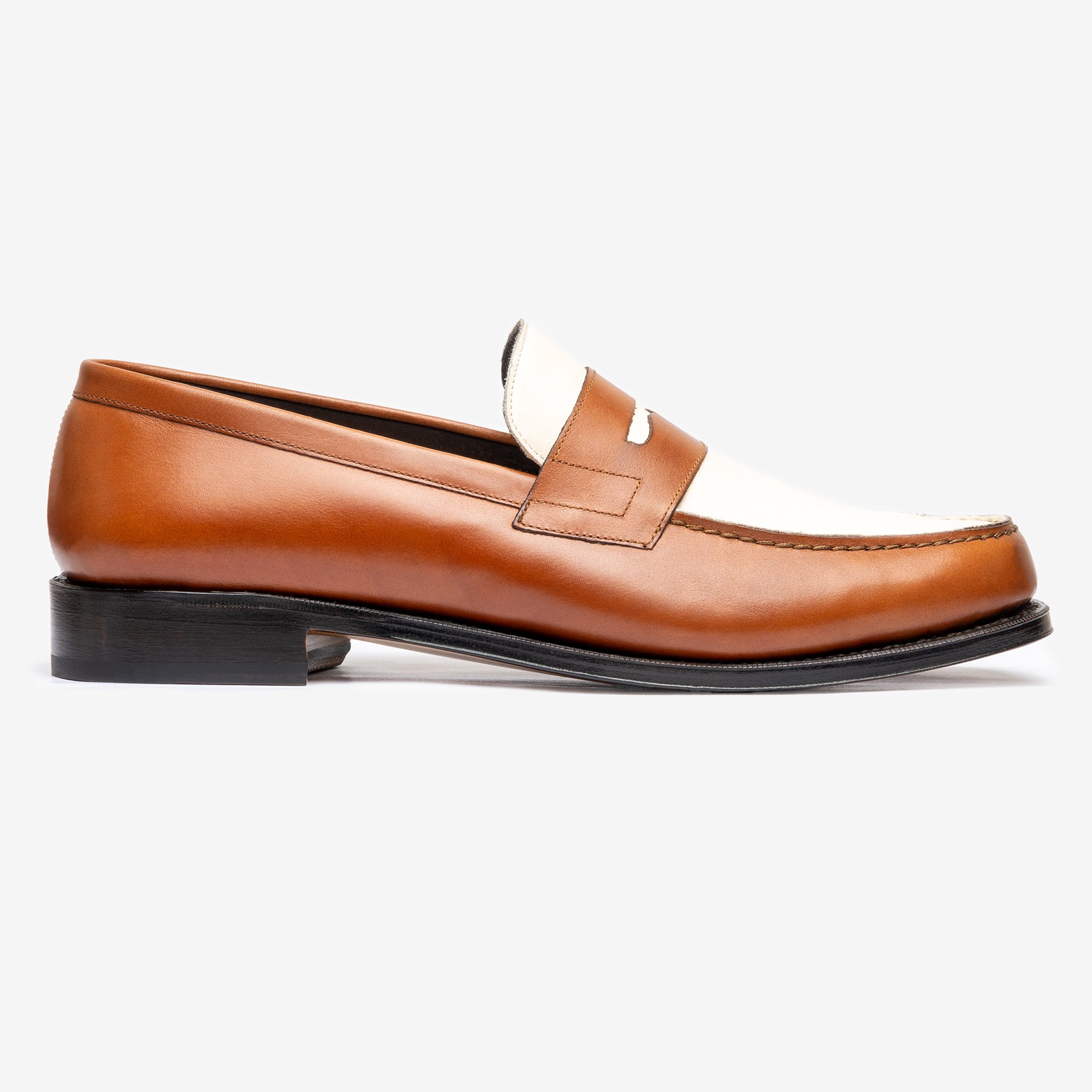 Spectator Loafer |  Tan & Blanc Milled - Armin Last