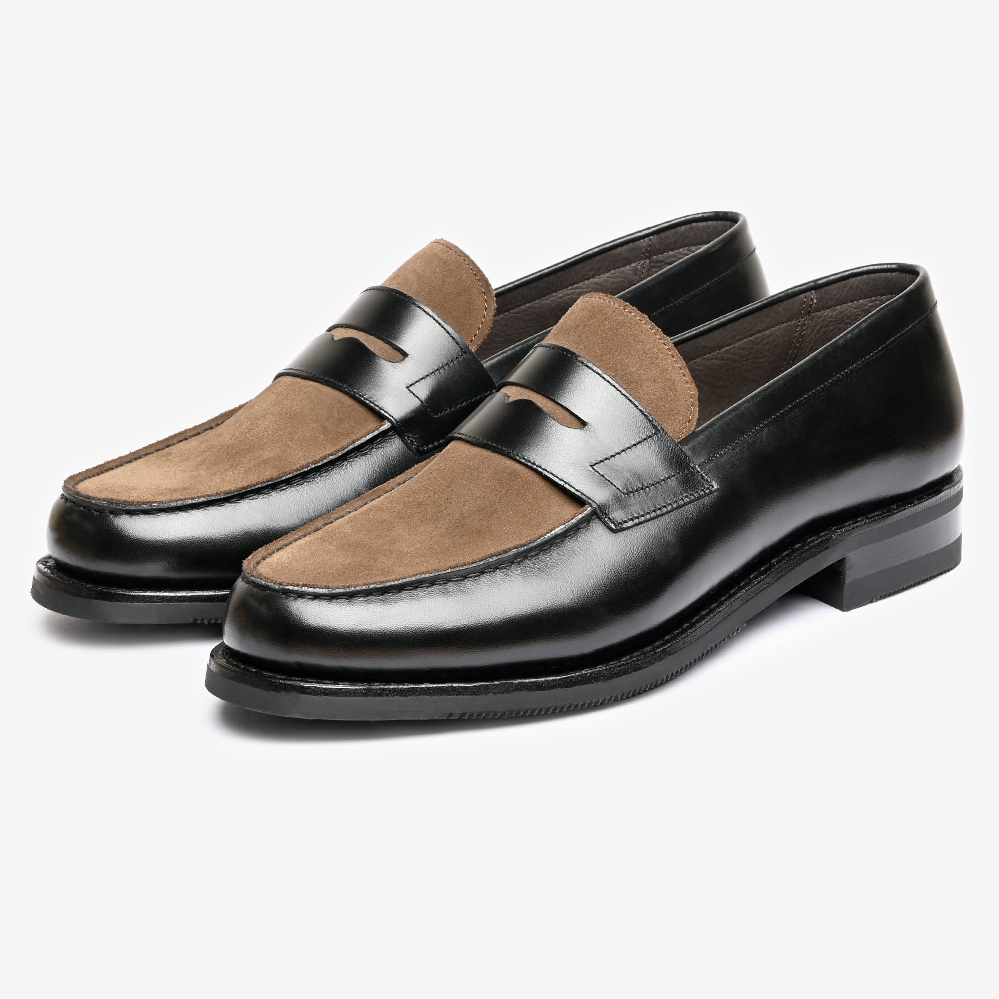 Spectator Loafer |  Black Nappa & Flint Suede - Armin Last