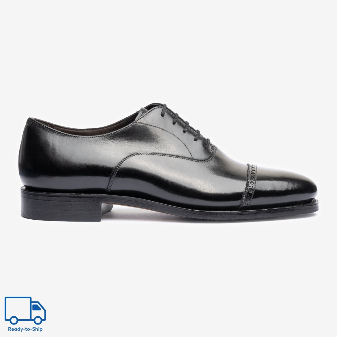 Punch Cap Oxford |  Black - Chip Last