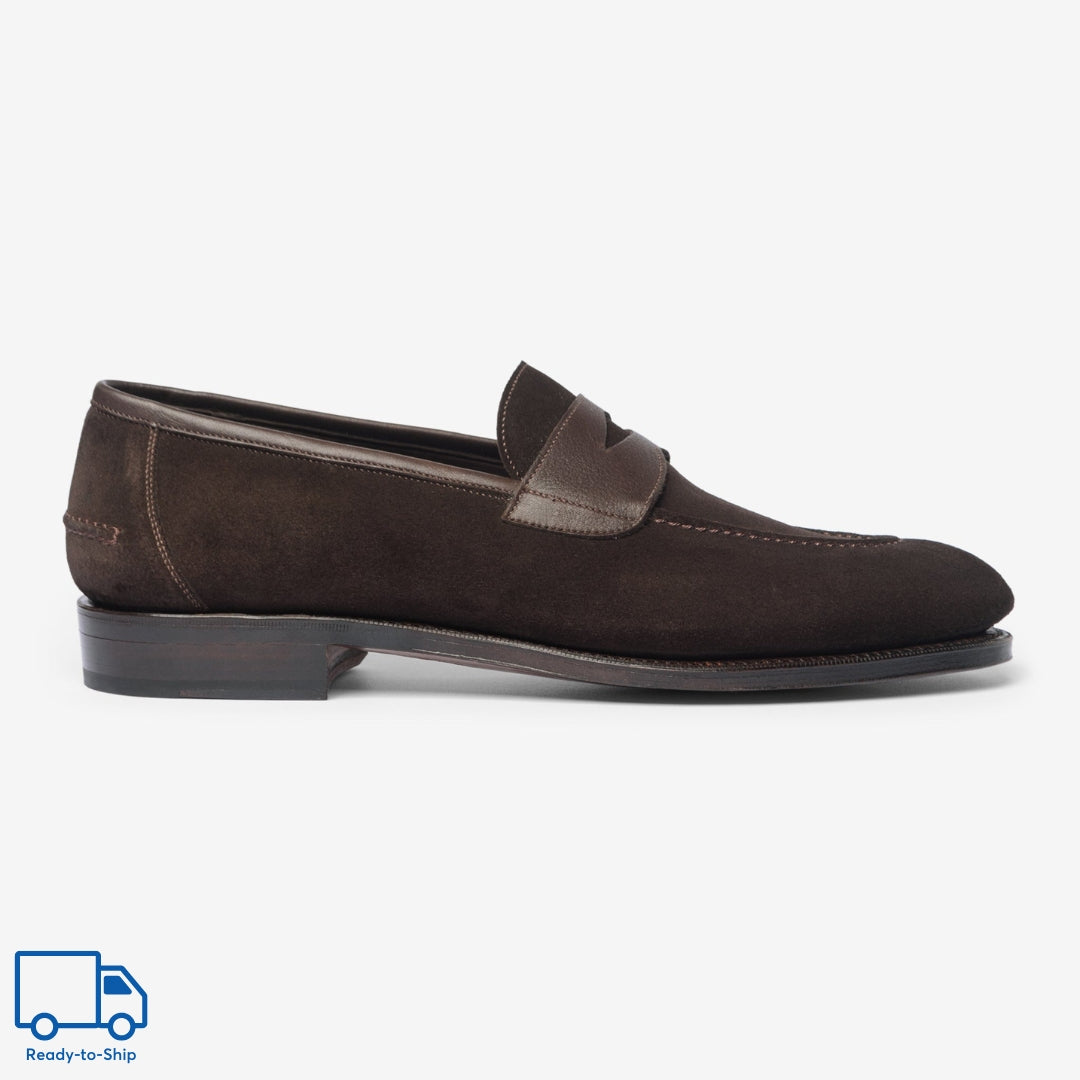 Unlined Penny Loafer Ii |  Bitter Choco - Rufer Last - Janus Calf