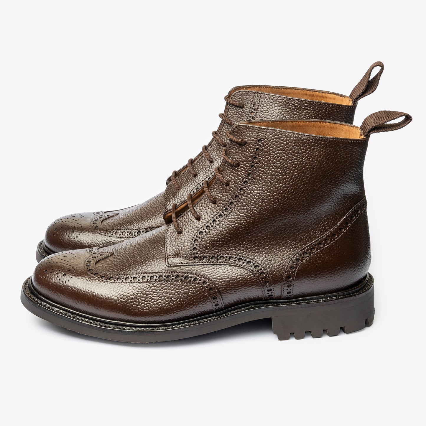 Wingtip Boot - Brown Pebble Grain - Saga Last