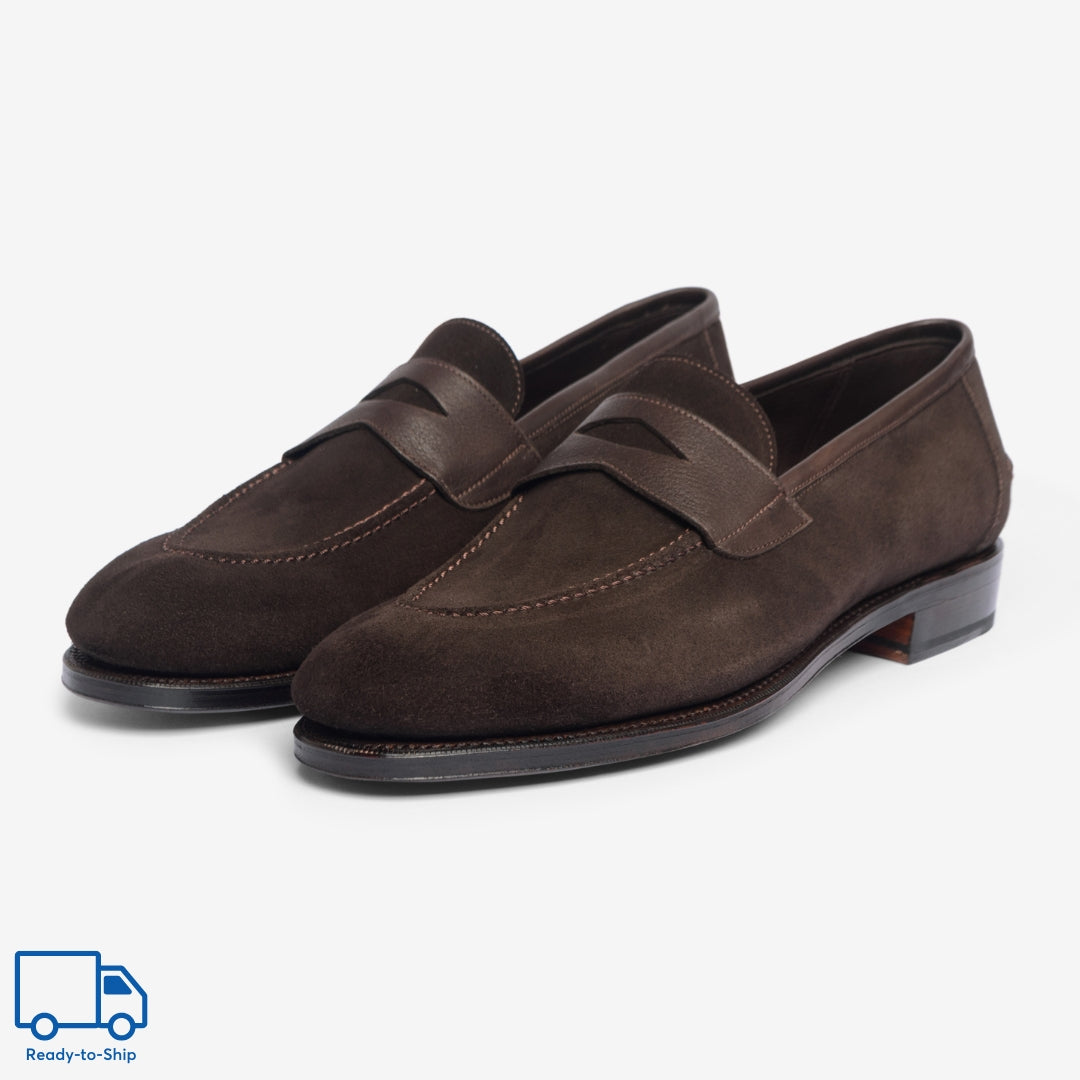 Unlined Penny Loafer II - Bitter Choco - Rufer Last - Janus Calf