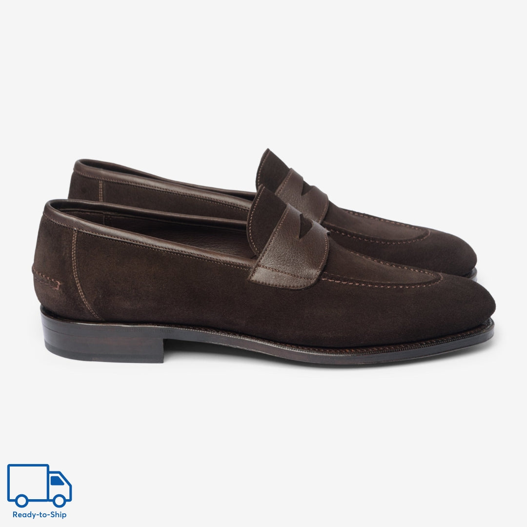 Unlined Penny Loafer Ii |  Bitter Choco - Rufer Last - Janus Calf