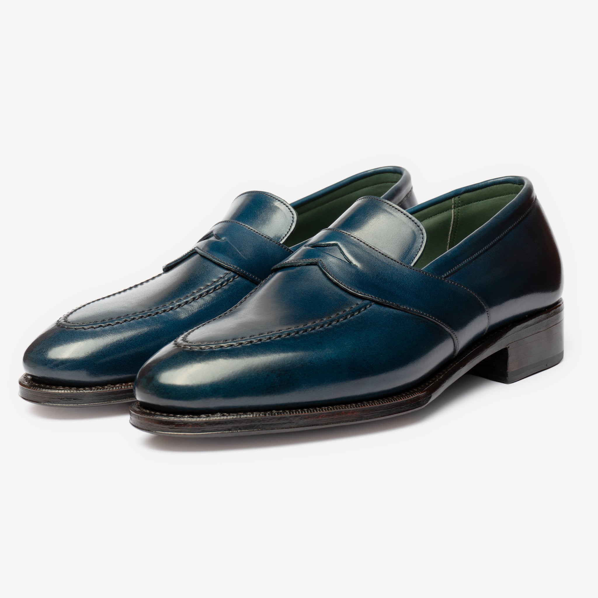 Full Strap Penny Loafer - Blue Shell Cordovan - Zilo Last – Bridlen