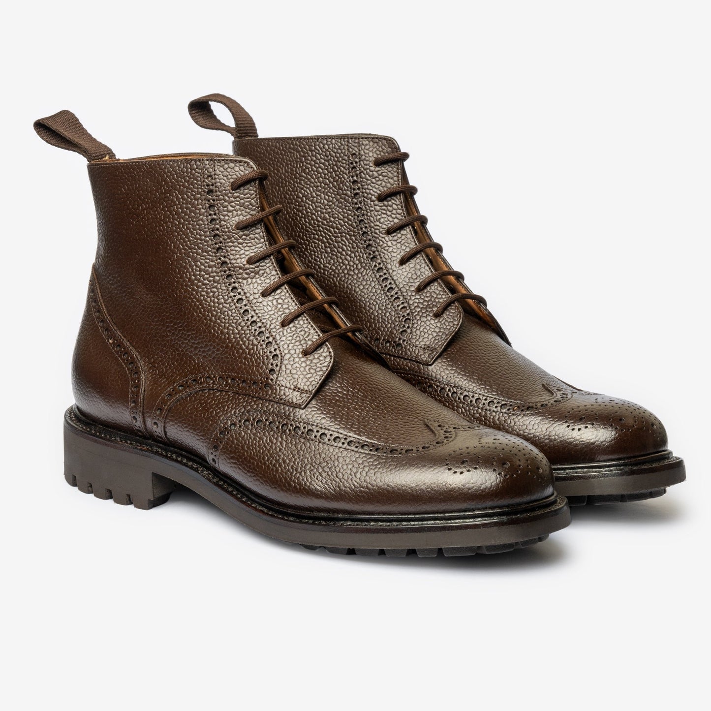 Wingtip Boot - Brown Pebble Grain - Saga Last