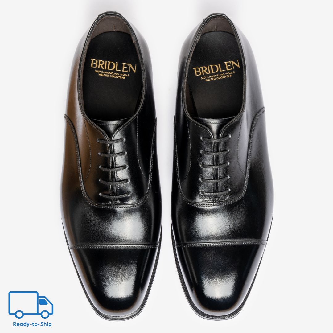 Straight Tip Oxford |  Black - Char Last