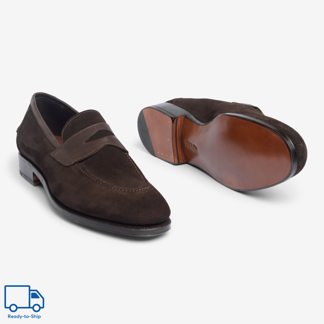 Unlined Penny Loafer Ii |  Bitter Choco - Rufer Last - Janus Calf