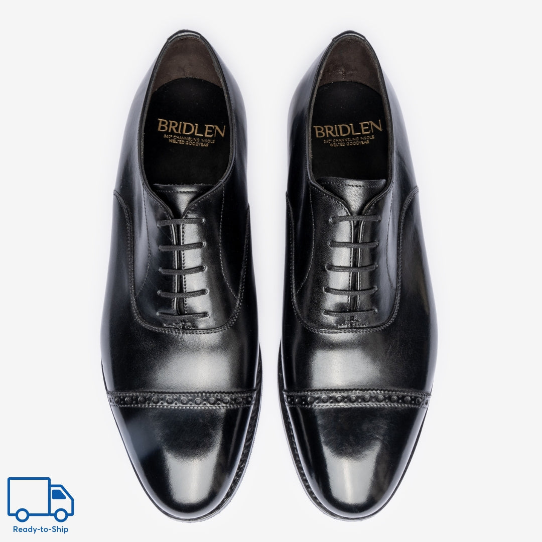 Punch Cap Oxford - Black - Chip Last - RTW – Bridlen