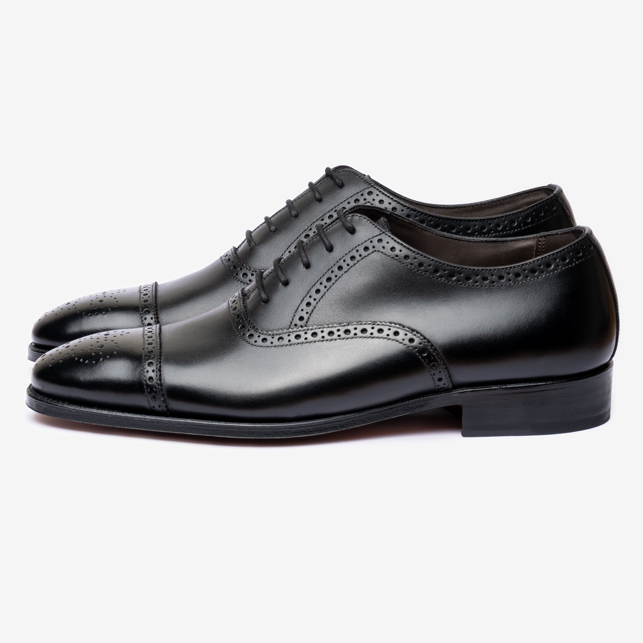 Semi Brogue Oxford |  Black - Blake Line