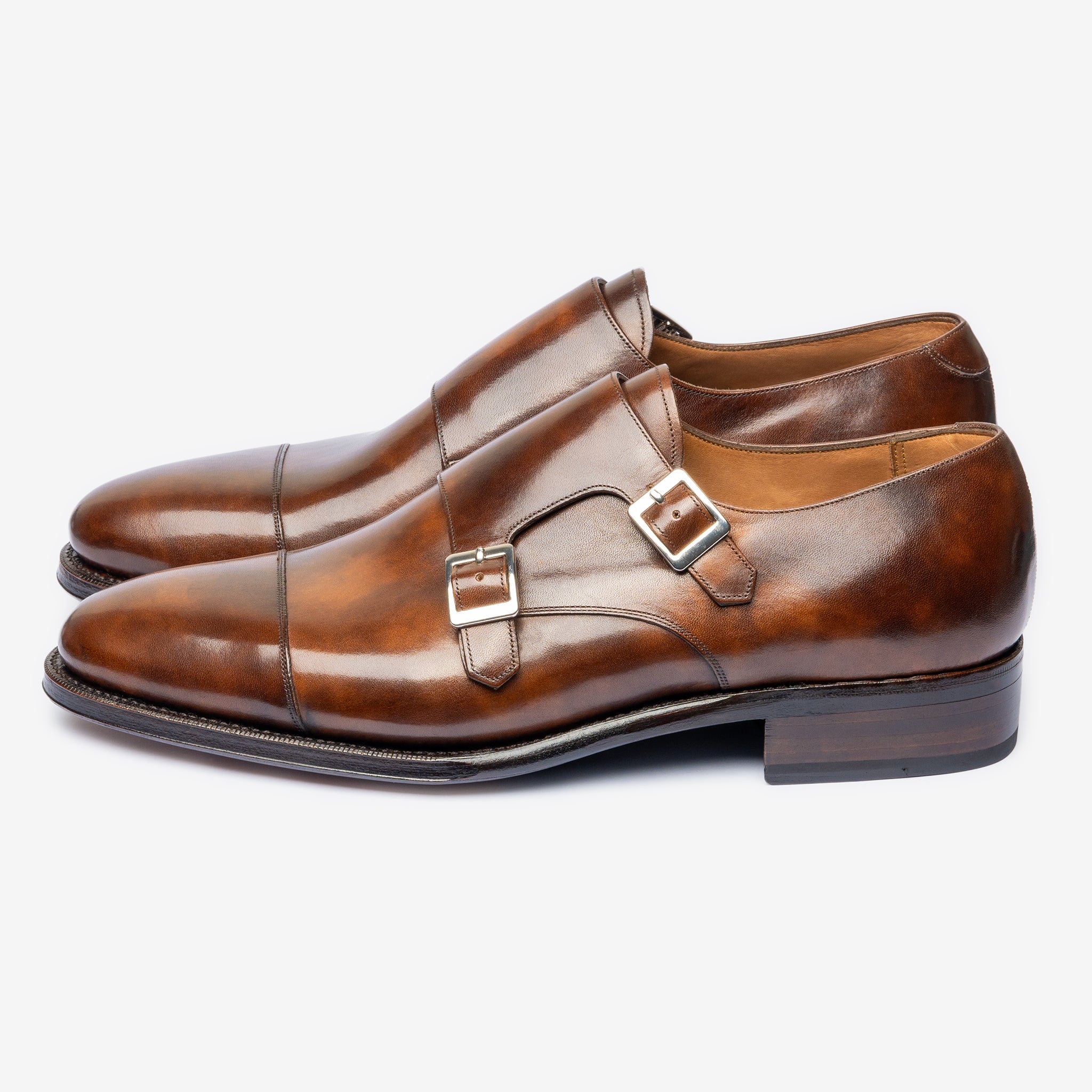 Double Monk |  Brown Museum Calf - Zip Last