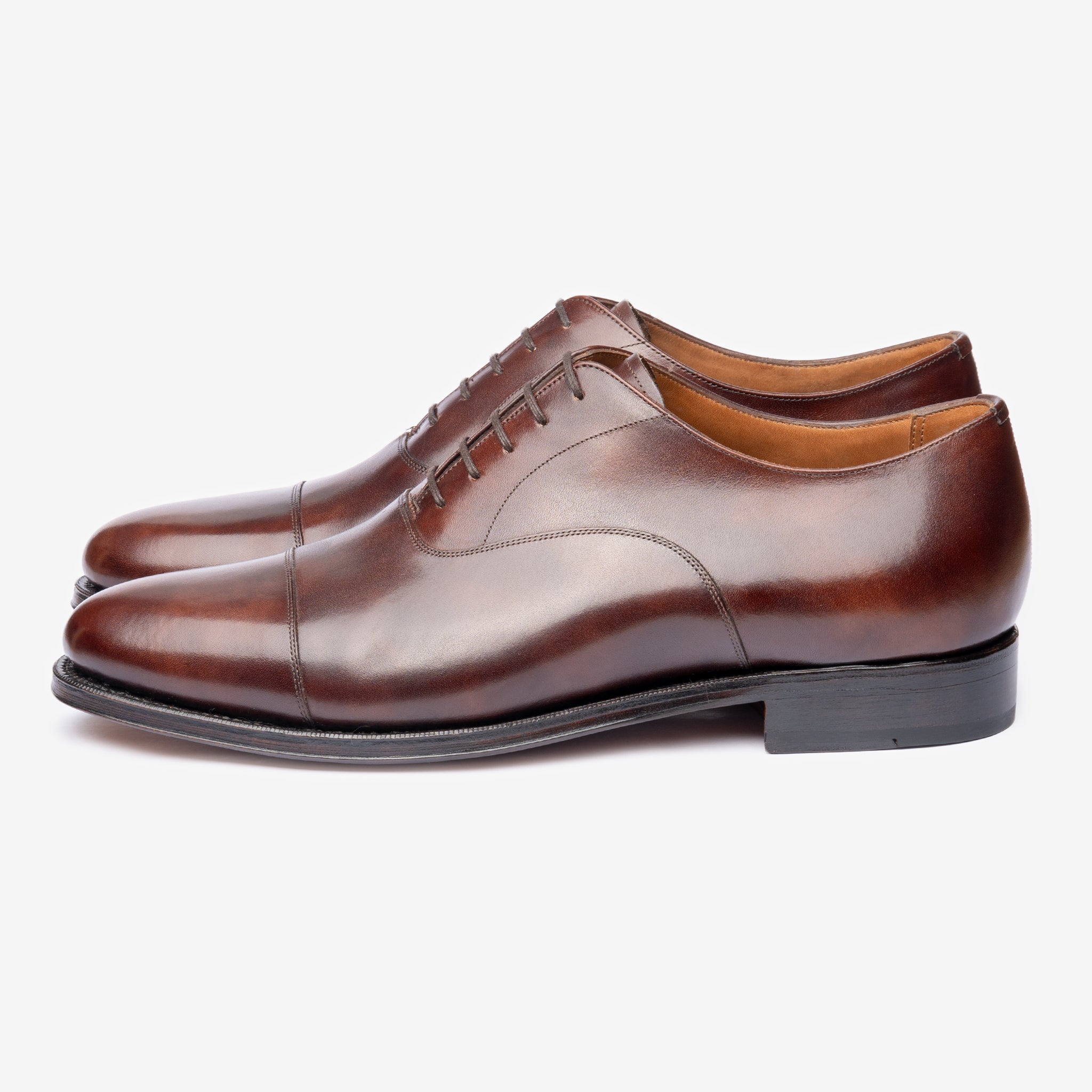 Straight Tip Oxford |  Brown Museum Calf - Chip Last