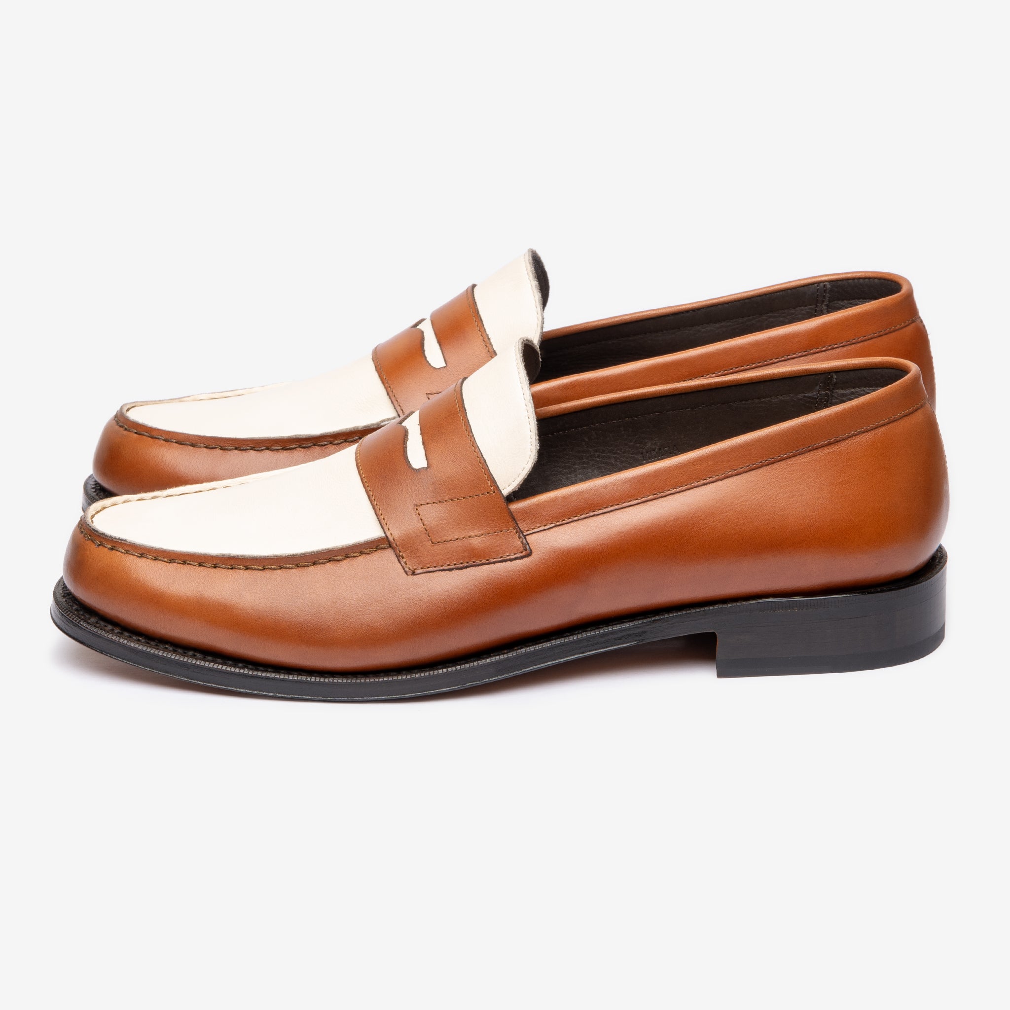 Spectator Loafer |  Tan & Blanc Milled - Armin Last