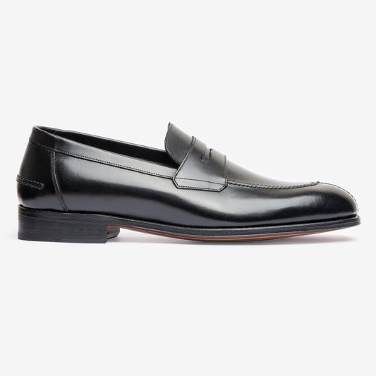 Y-Tip Penny Loafer - Black - Blake Line