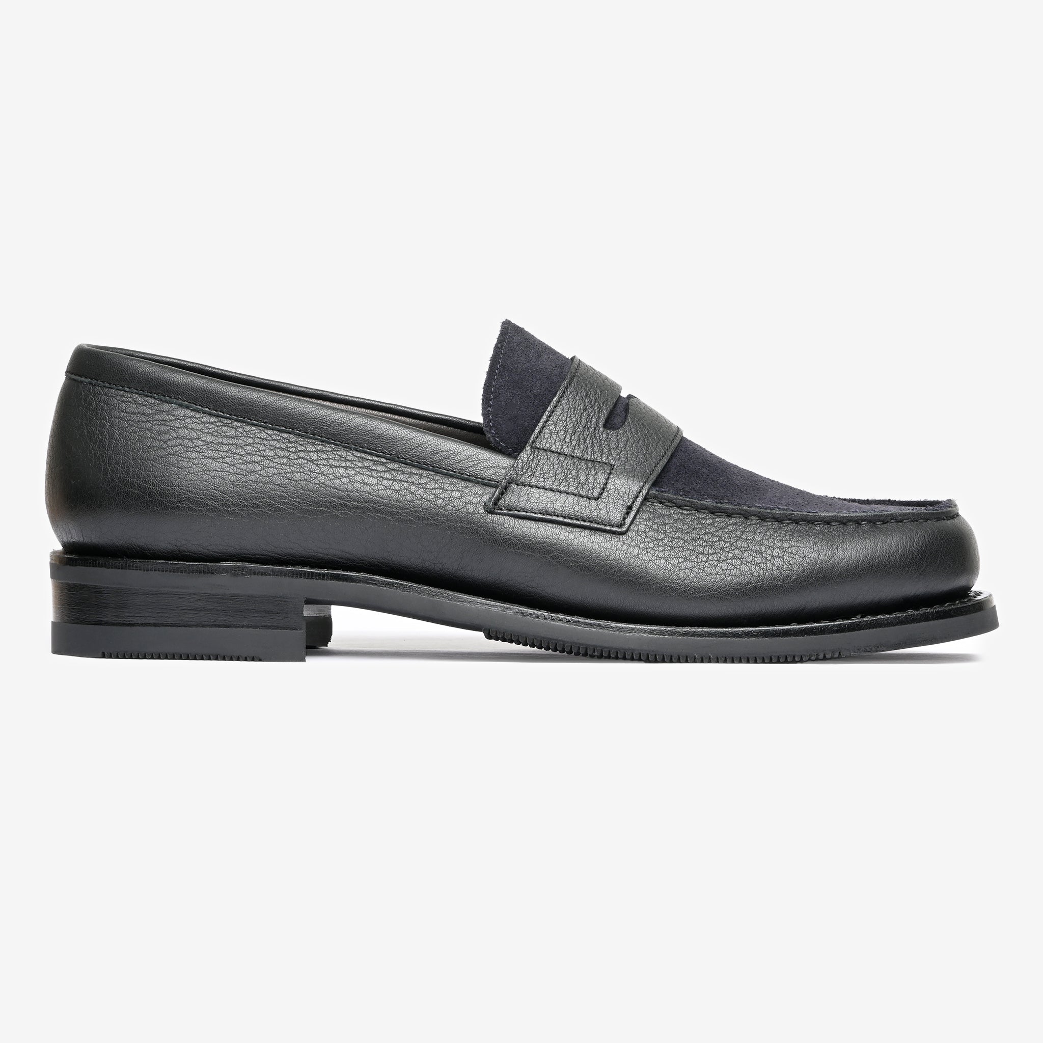 Spectator Loafer |  Ink Blue Suede & Noir Milled - Armin Last
