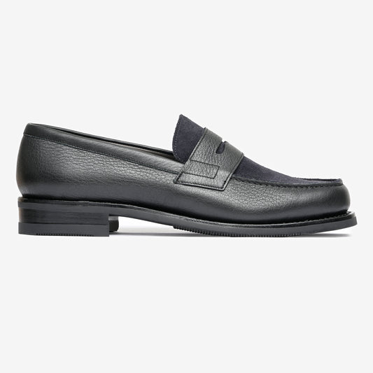 Spectator Loafer - Ink Blue Suede & Noir Milled - Armin Last