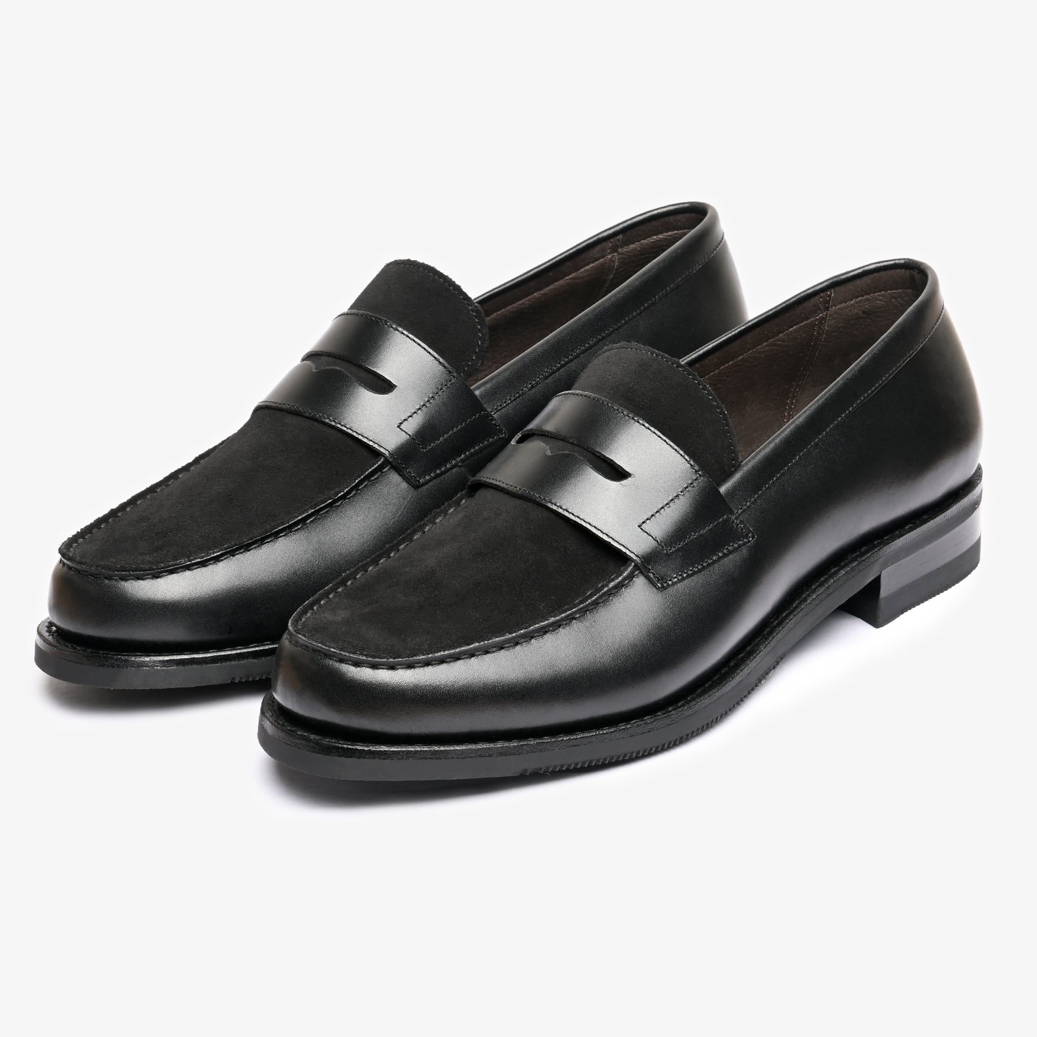 Spectator Loafer |  Black Nappa & Black Suede - Armin Last