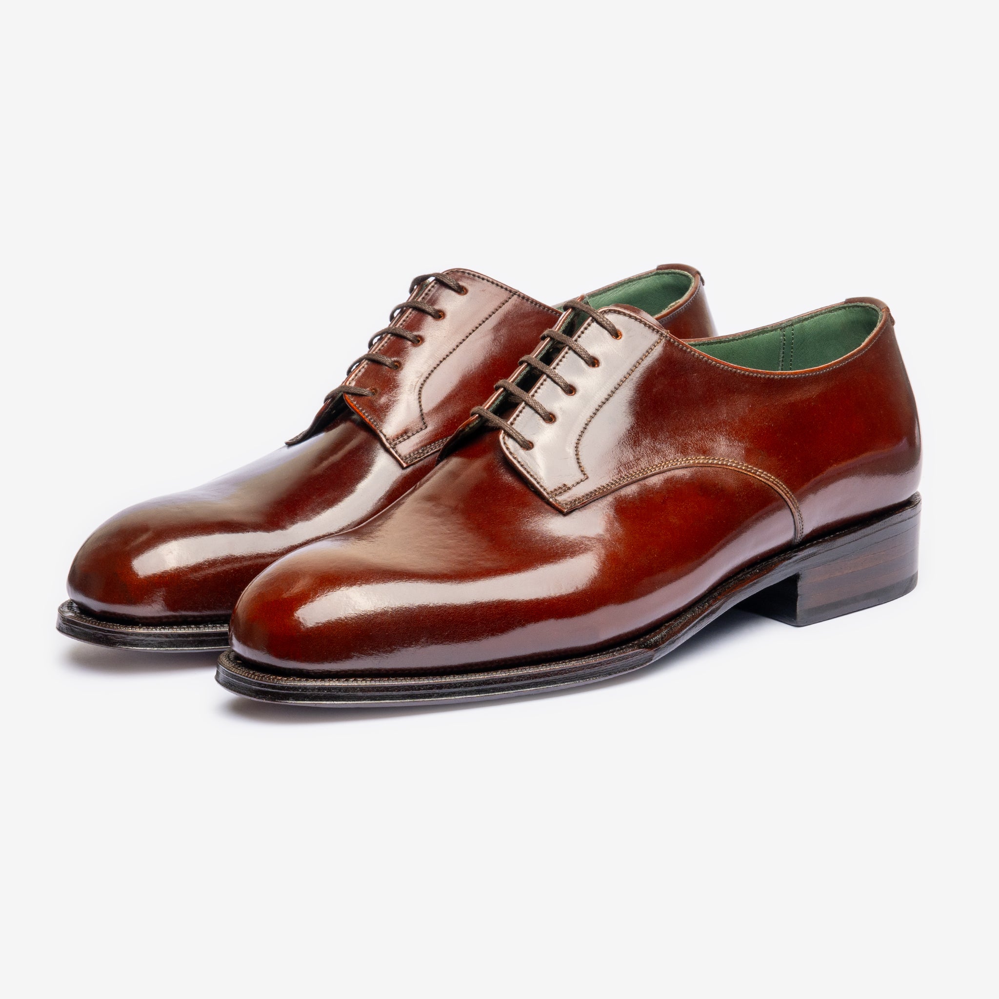 Plain Derby |  Bordo Shell Cordovan - Char Last