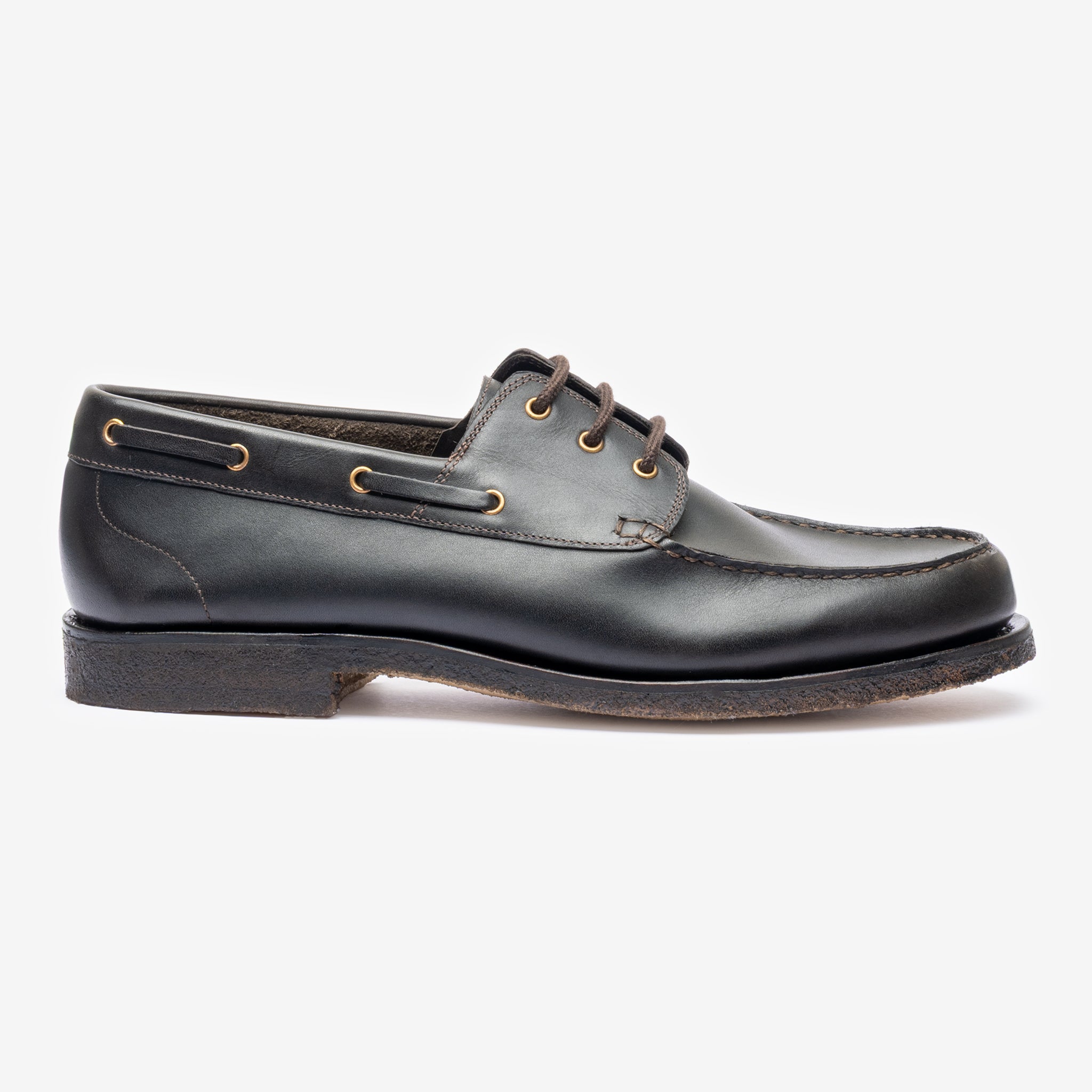 Boat Shoe | Black Oil Pull Up - Camp Last