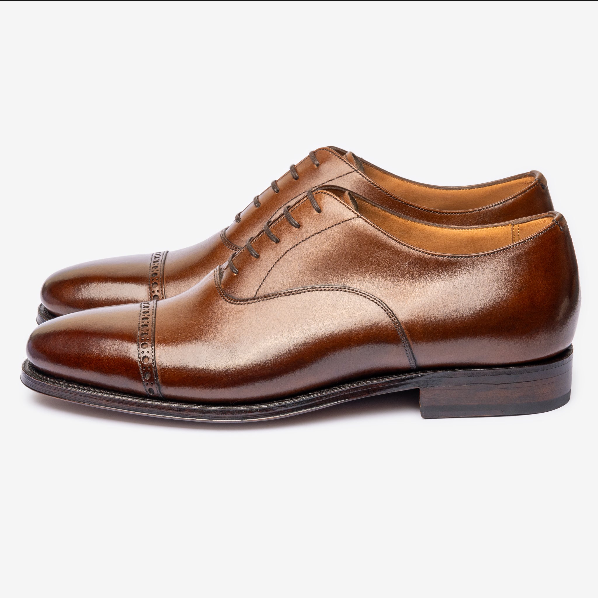 Punch Cap Oxford |  Brown - Chip Last