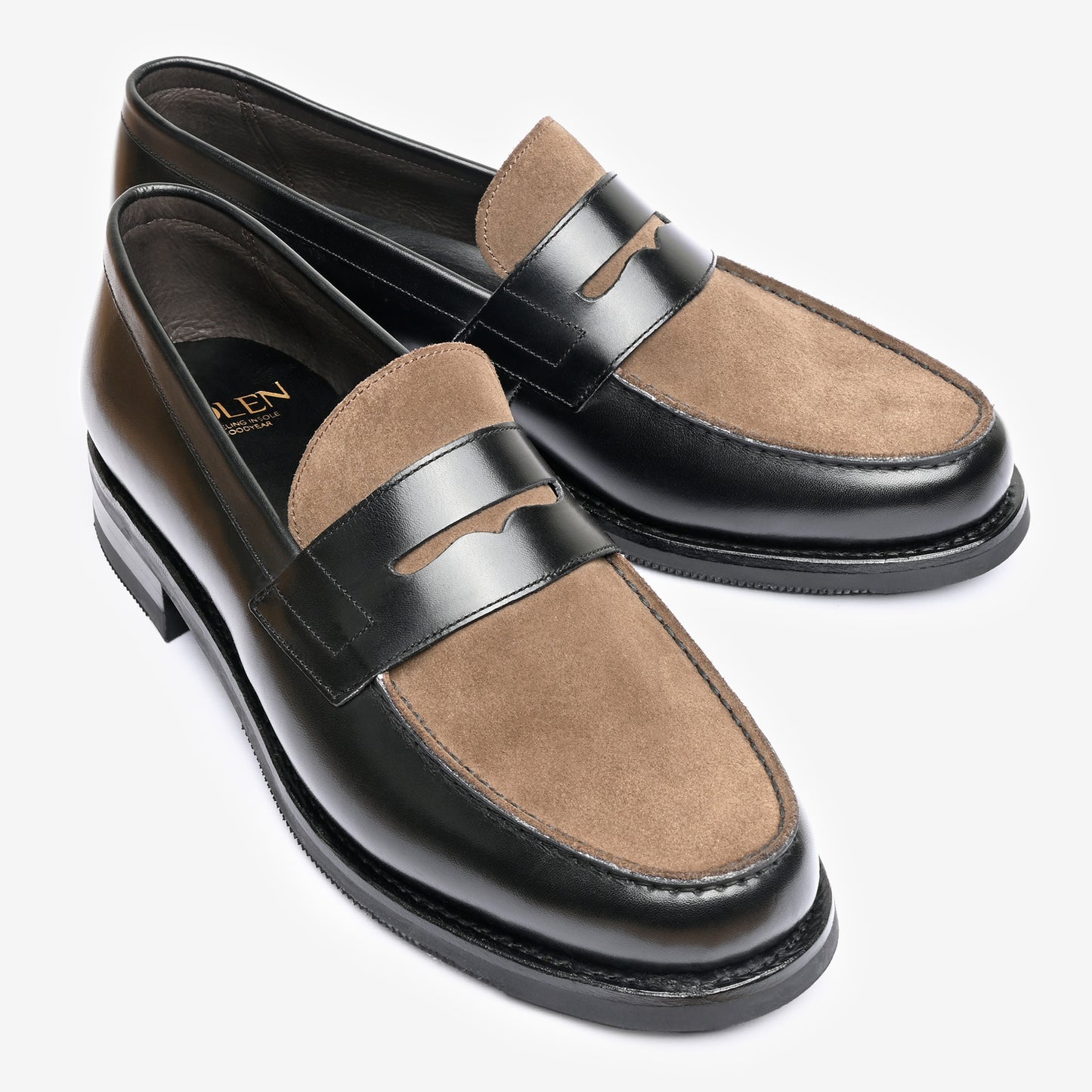 Spectator Loafer - Black Nappa & Flint Suede - Armin Last
