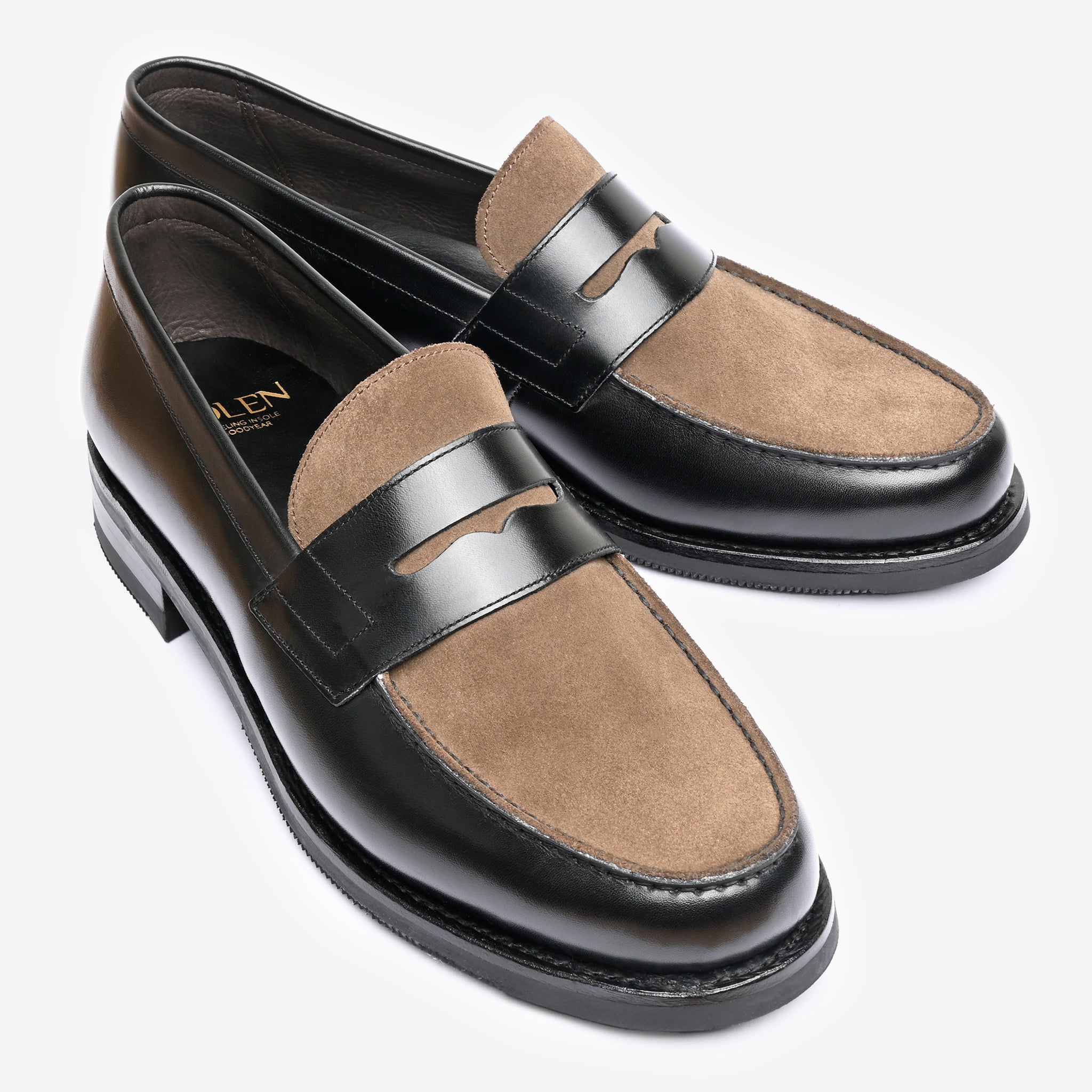 Spectator Loafer |  Black Nappa & Flint Suede - Armin Last