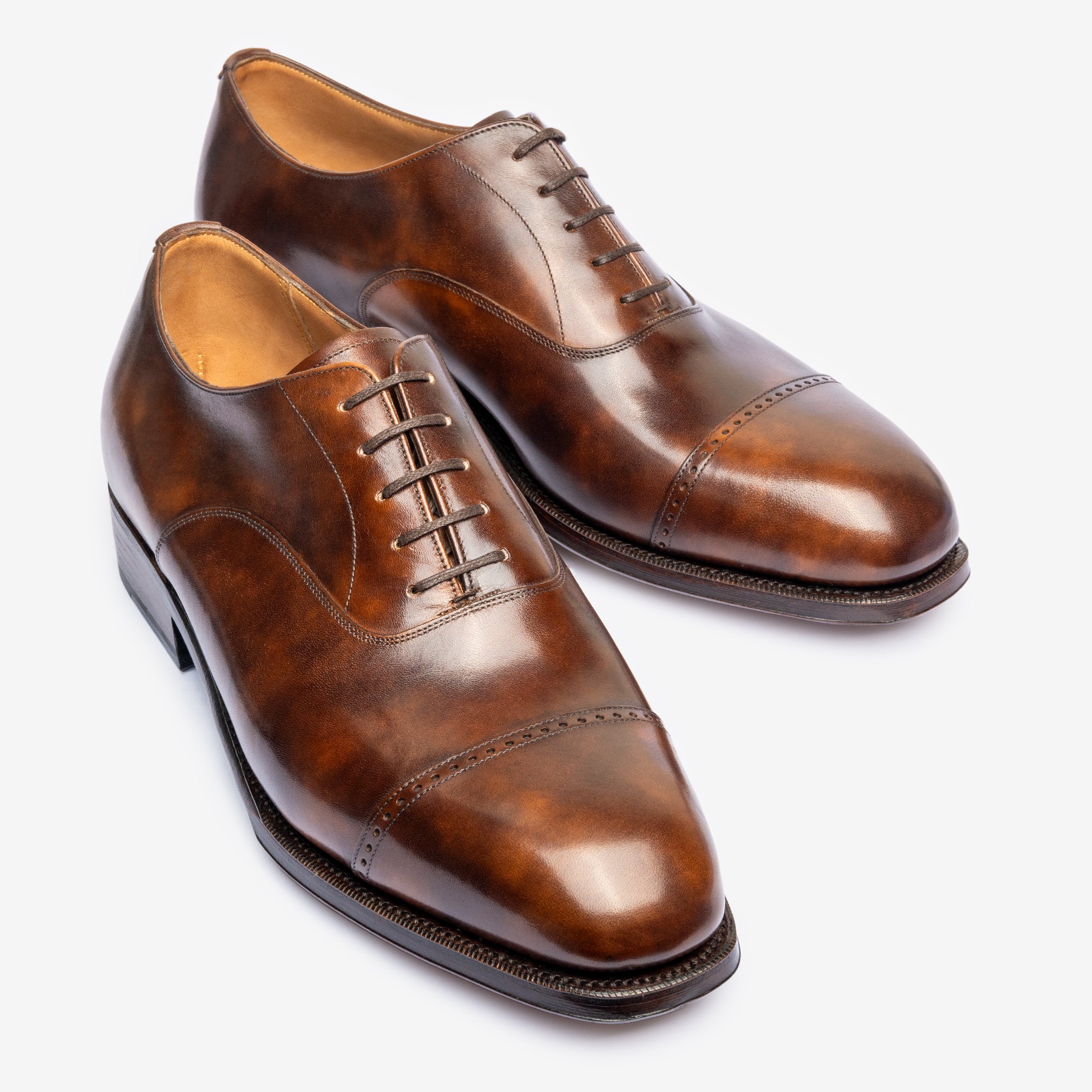 Punch Cap Oxford |  Brown Museum Calf - Char Last