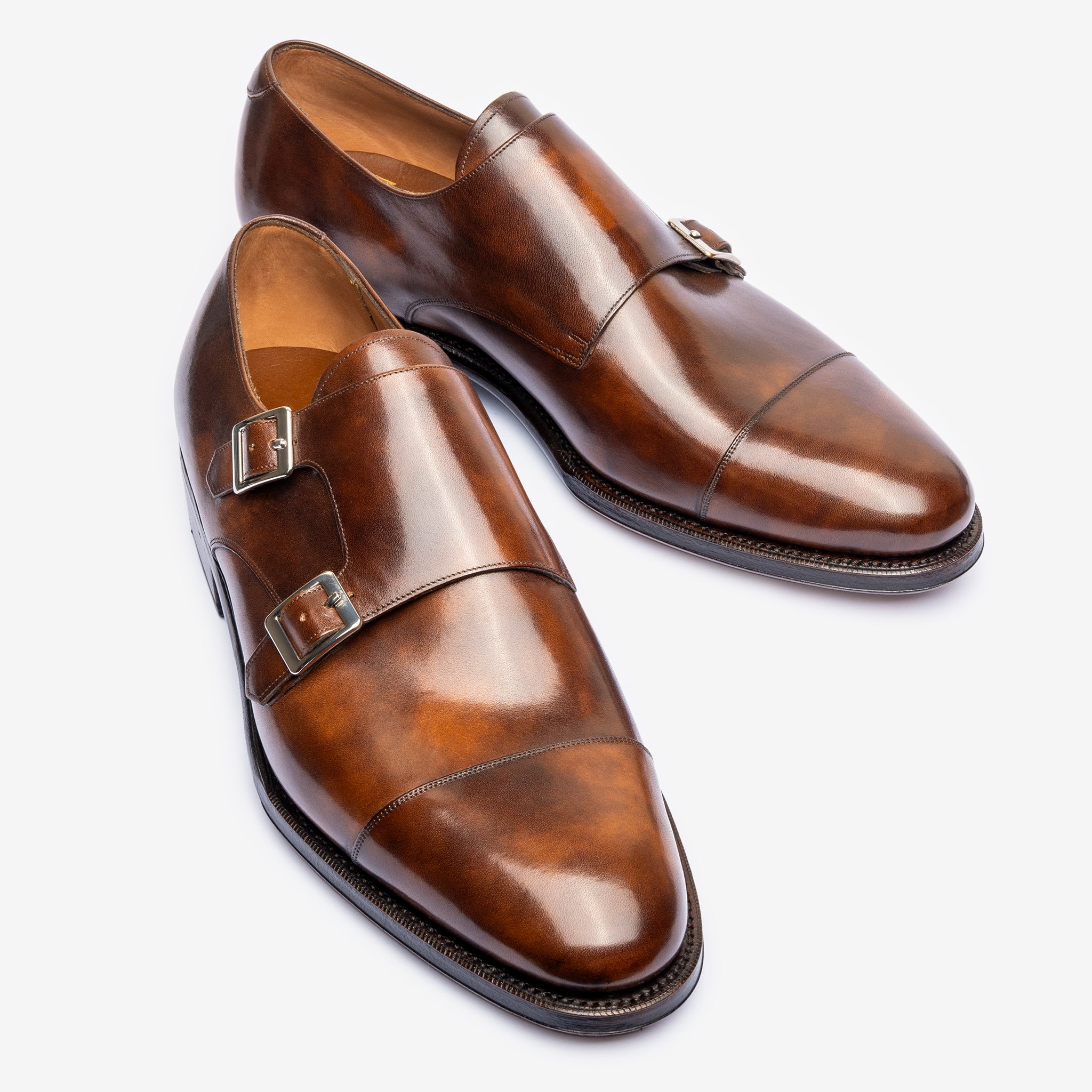 Double Monk |  Brown Museum Calf - Zip Last