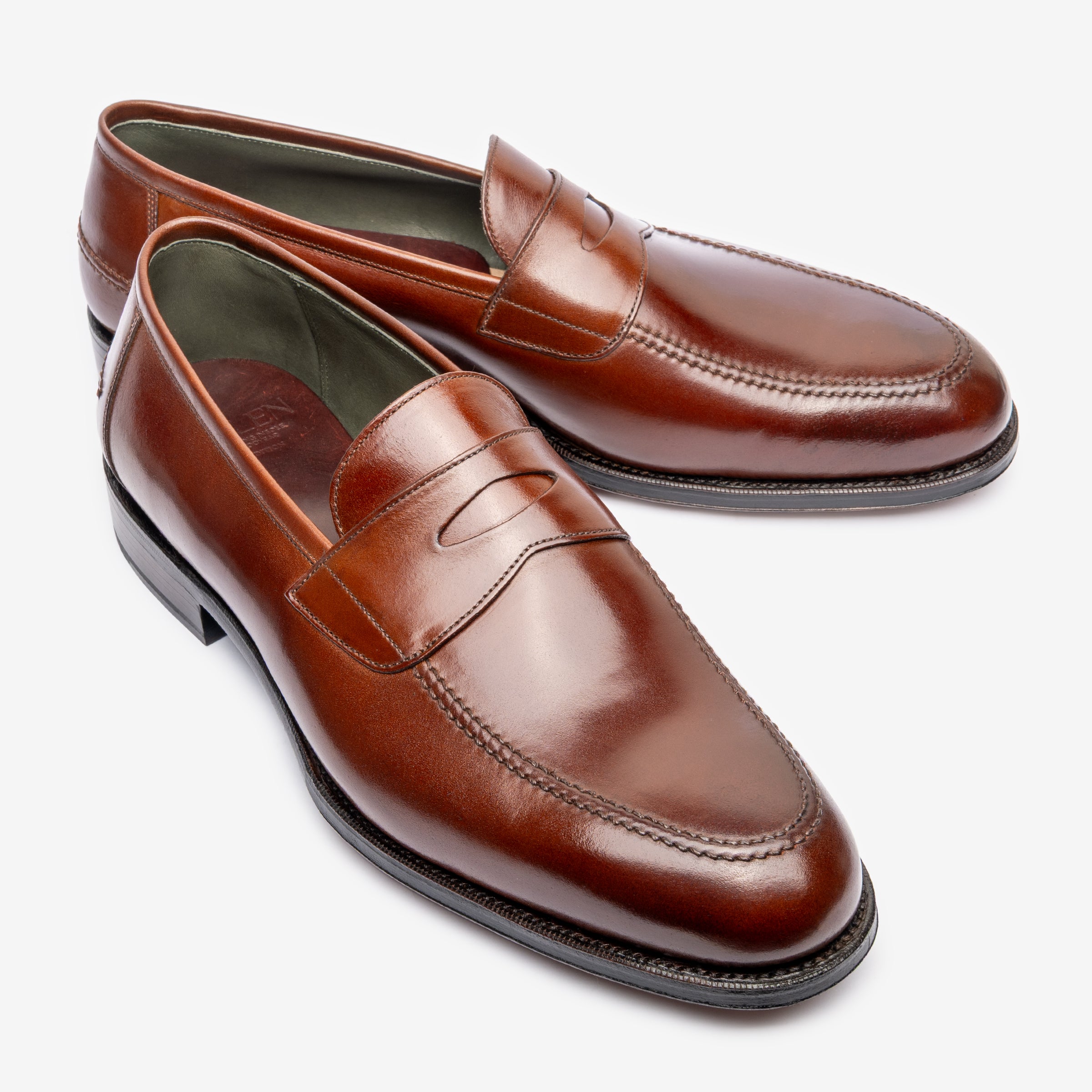 Penny Loafer Ii |  Cognac Shell Cordovan - Rufer Last
